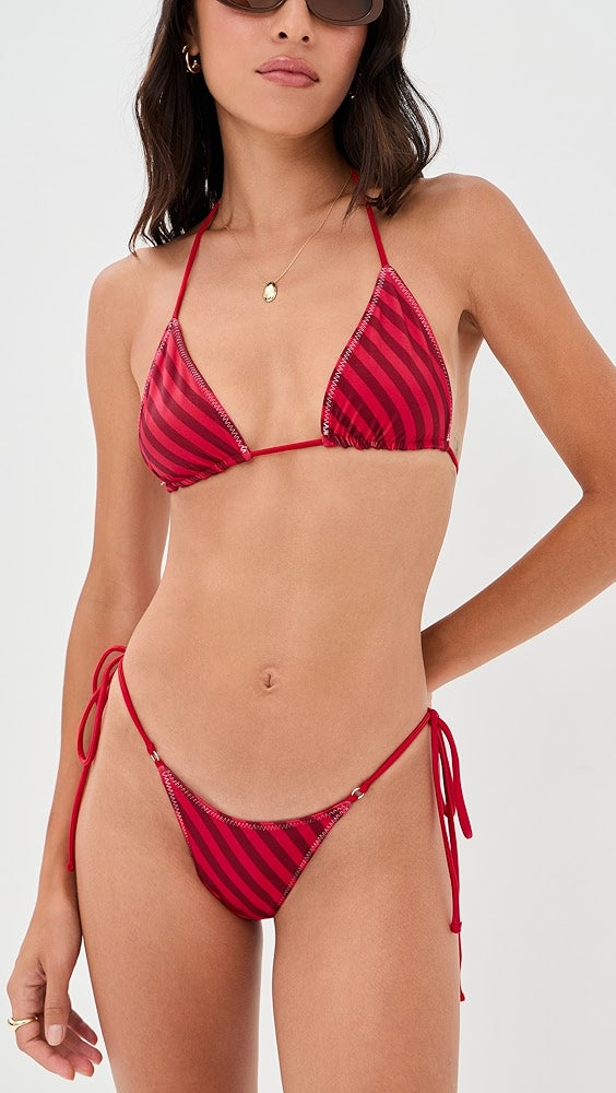 Nick Satin Top In Spring Stripe