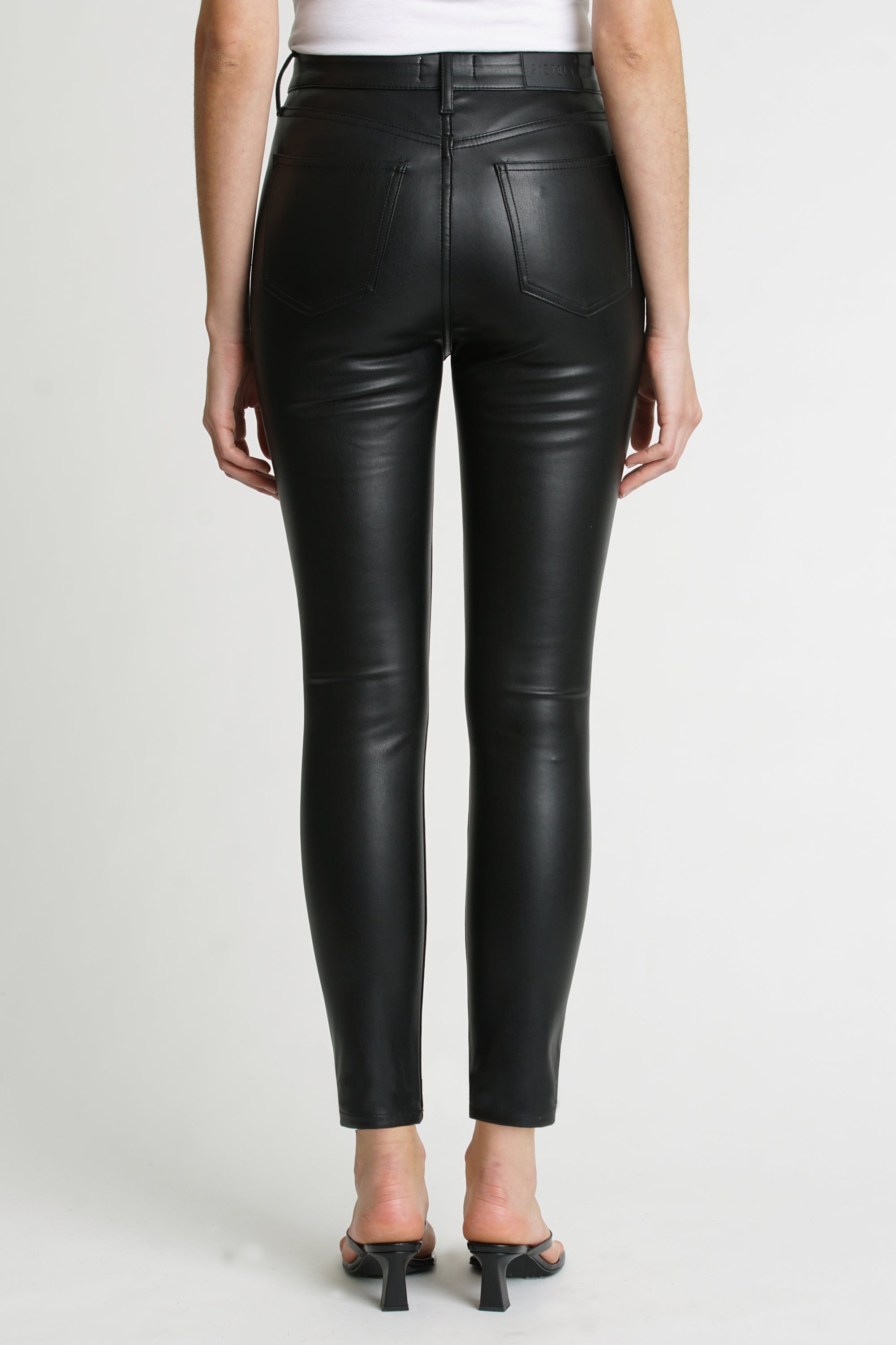 Aline Hi Rise Skinny In Slate Black Leat