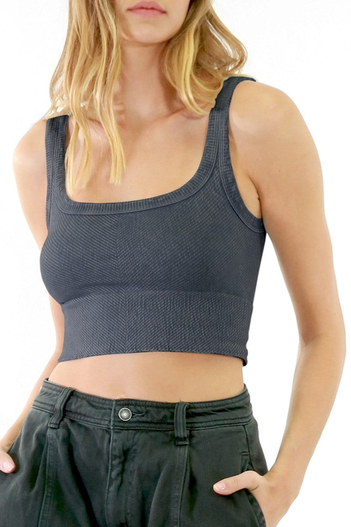 Vintage Chevron Crop Top