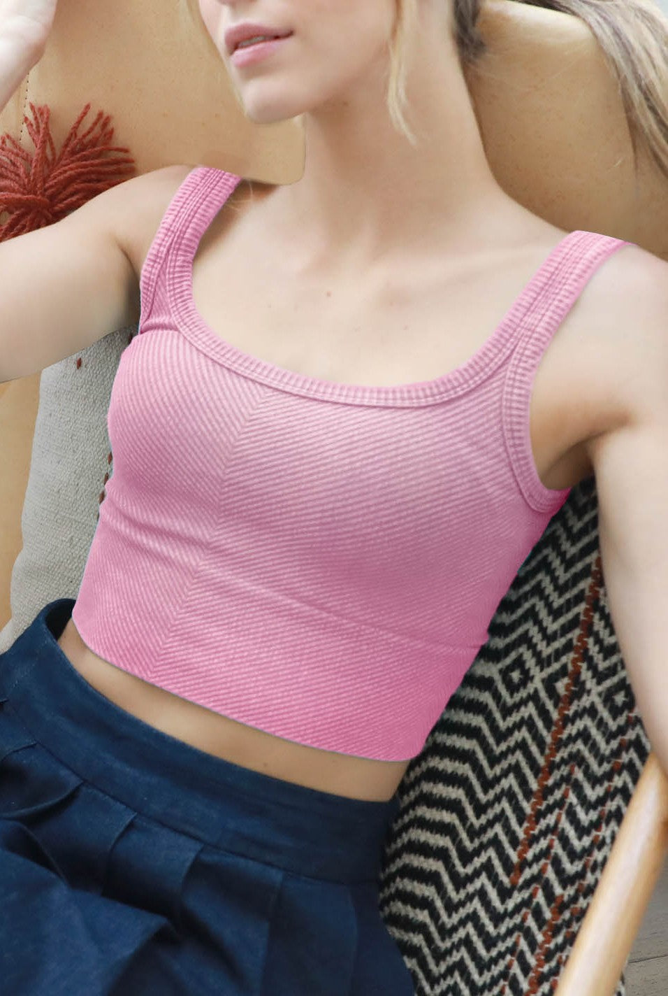 Vintage Chevron Crop Top