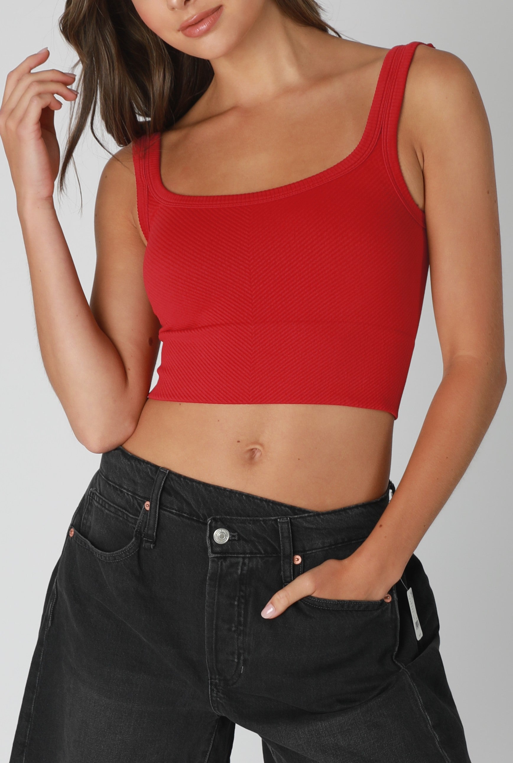 Chevron Rib Crop Top
