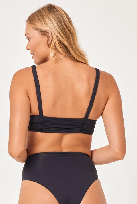 Joanna Ruched Tube Bralette-black