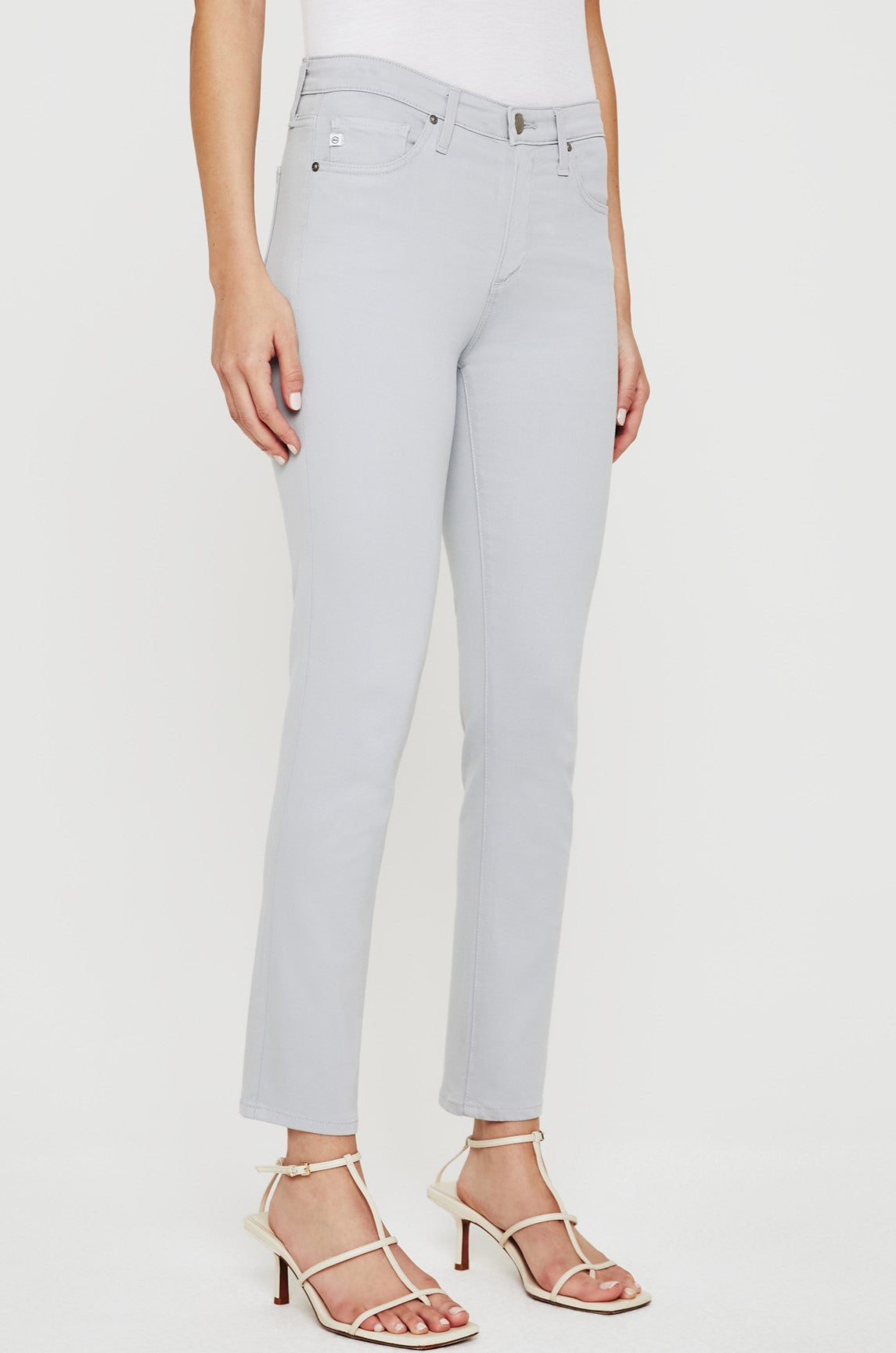 Prima Slim Crop In White Sands