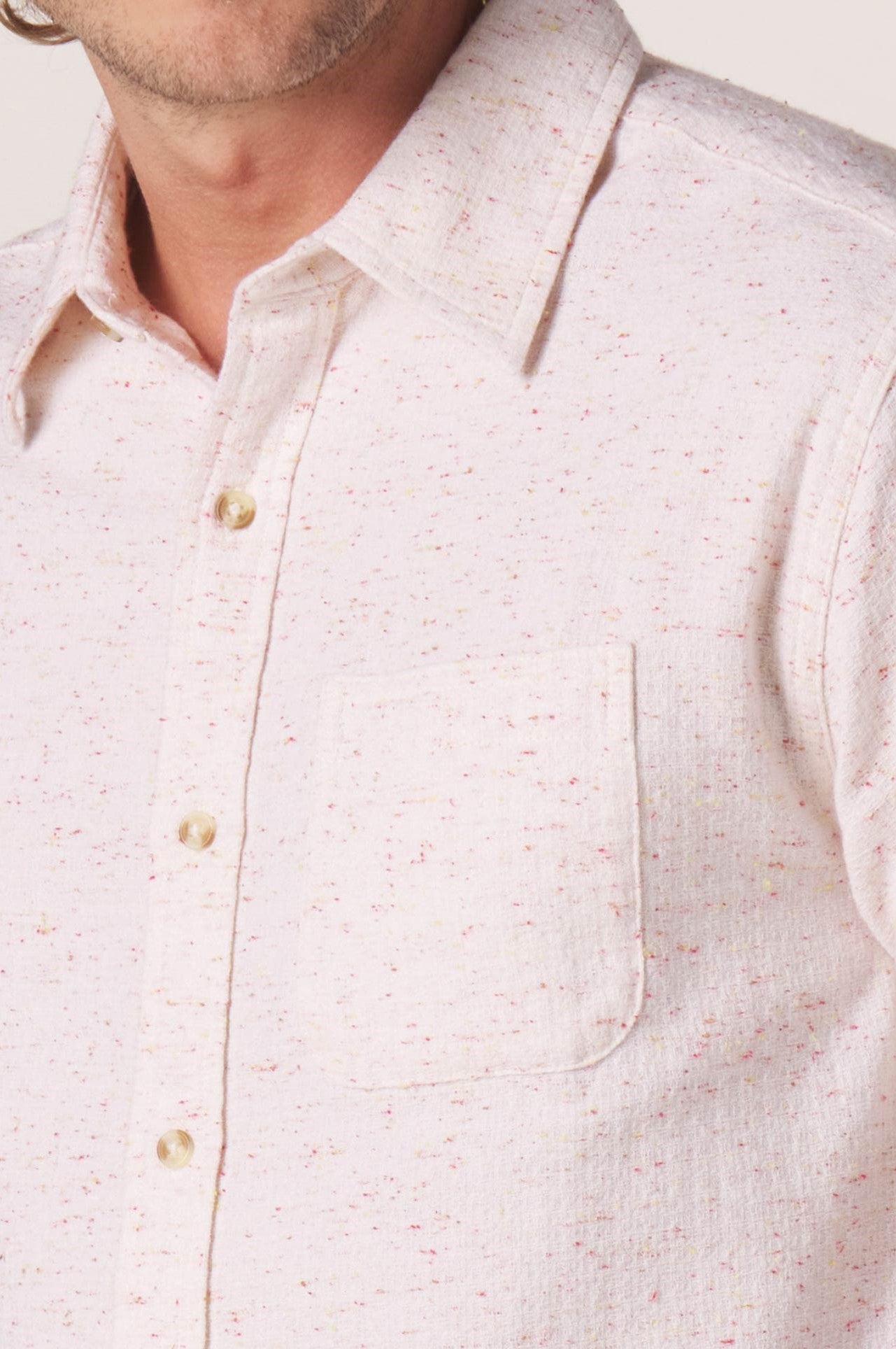 Freshwater Button Up Ivory Crinkle