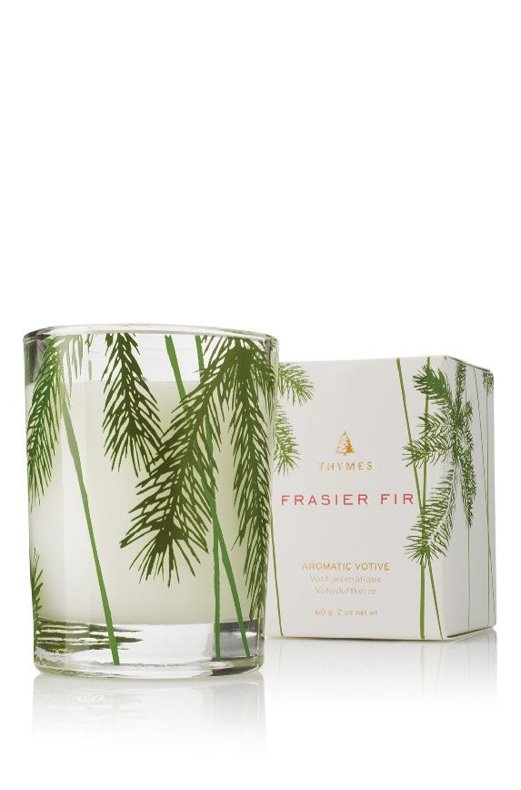 Ff Votive Candle Pine Needle Design