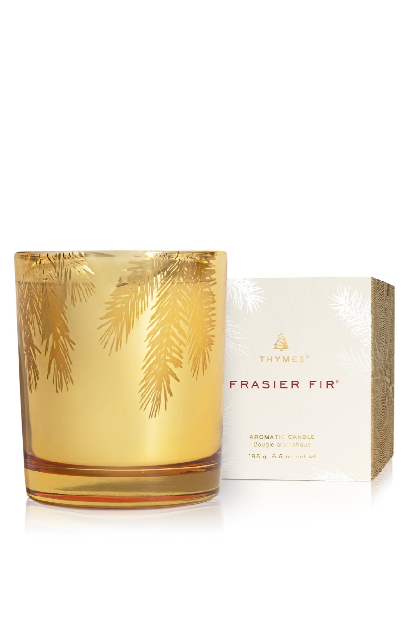 6.5oz Gold Poured Candle Pine Needle