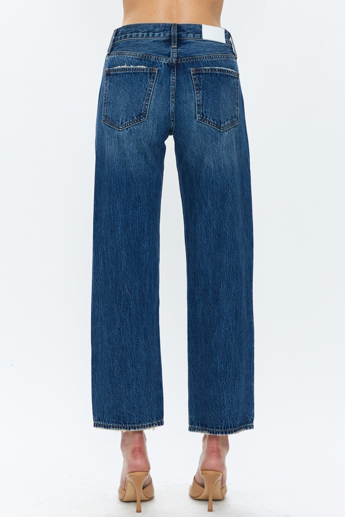 Lexi Mid Rise Bowed Straight