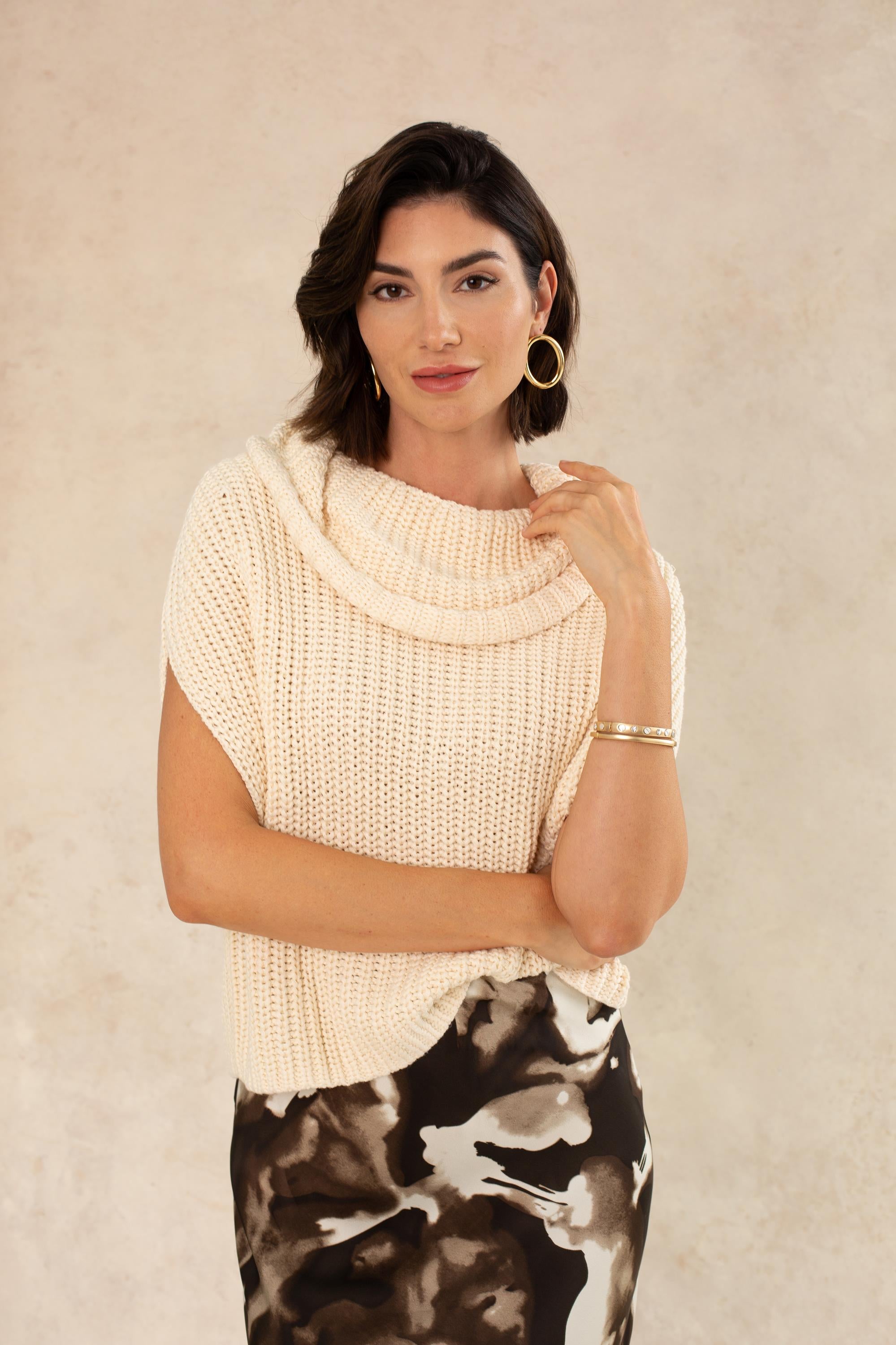 Cate Sleeveless Turtleneck Sweater