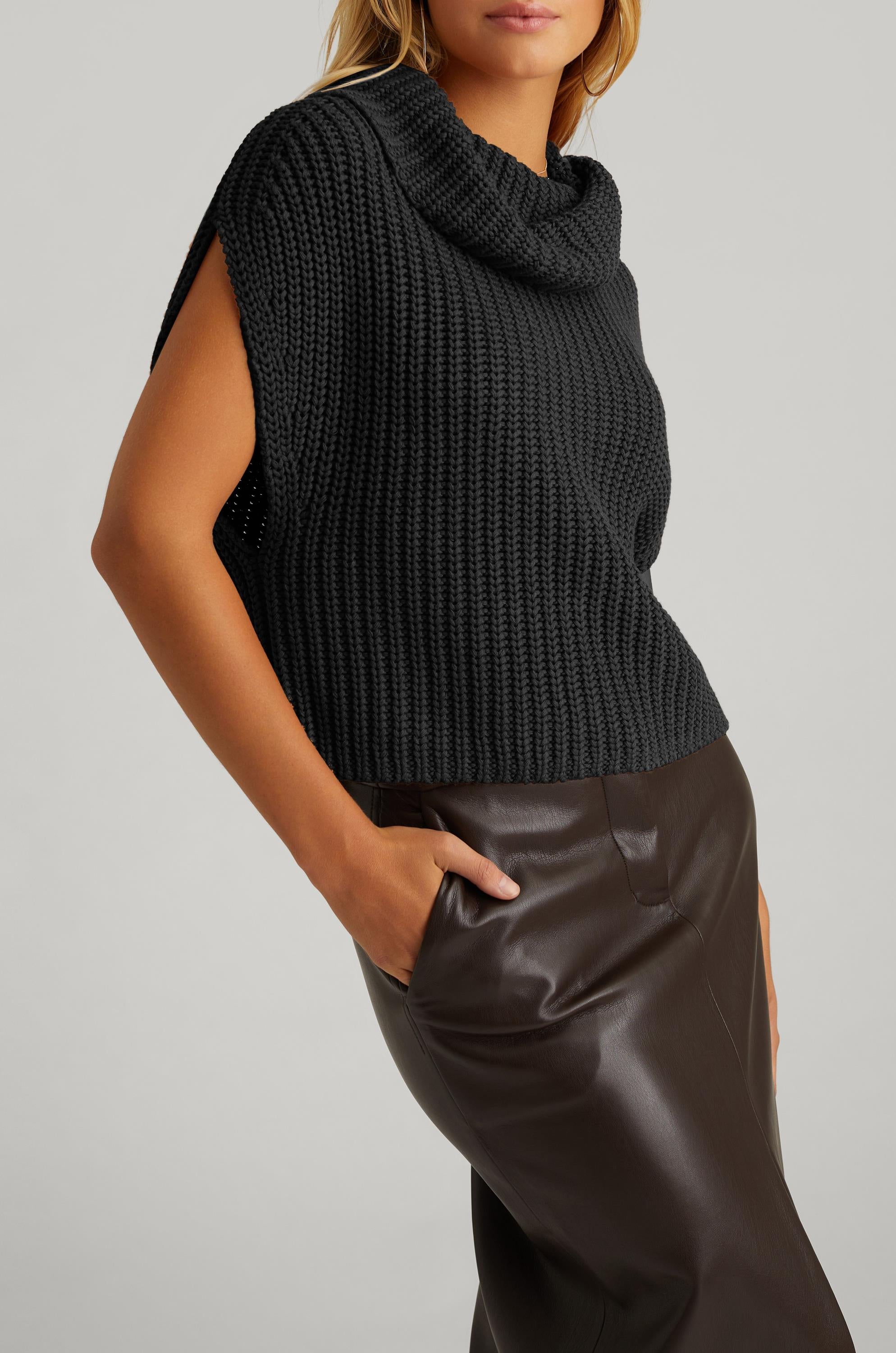 Cate Sleeveless Turtleneck Sweater