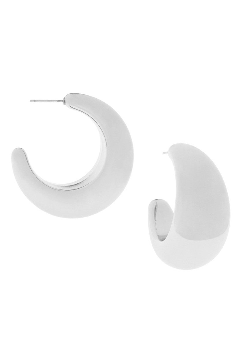 Large Hollow Crescent Post Hoop