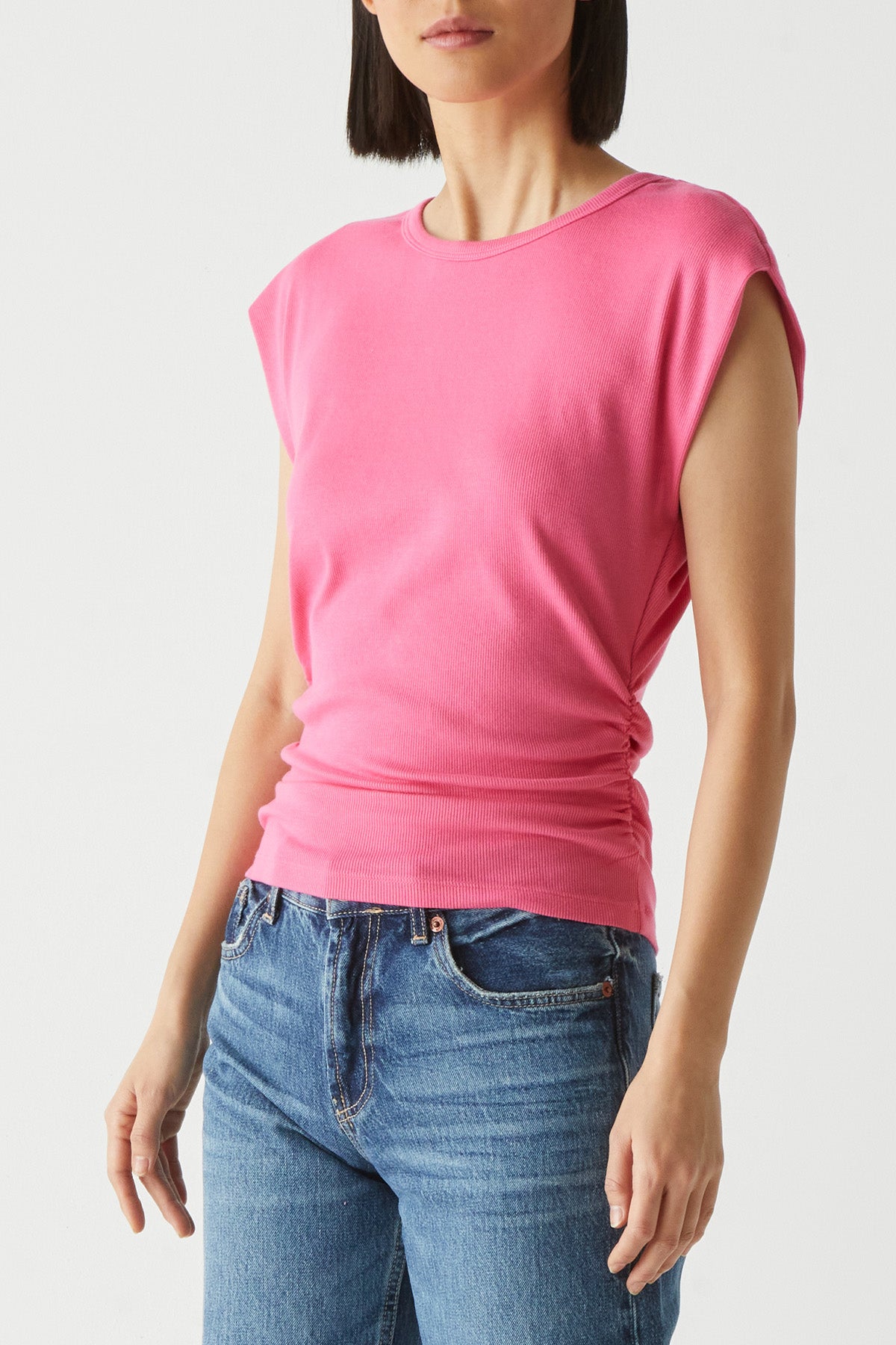 Joni Shirred Crewneck Top