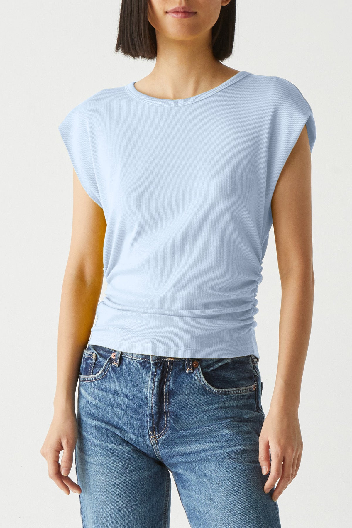 Joni Shirred Crewneck Top