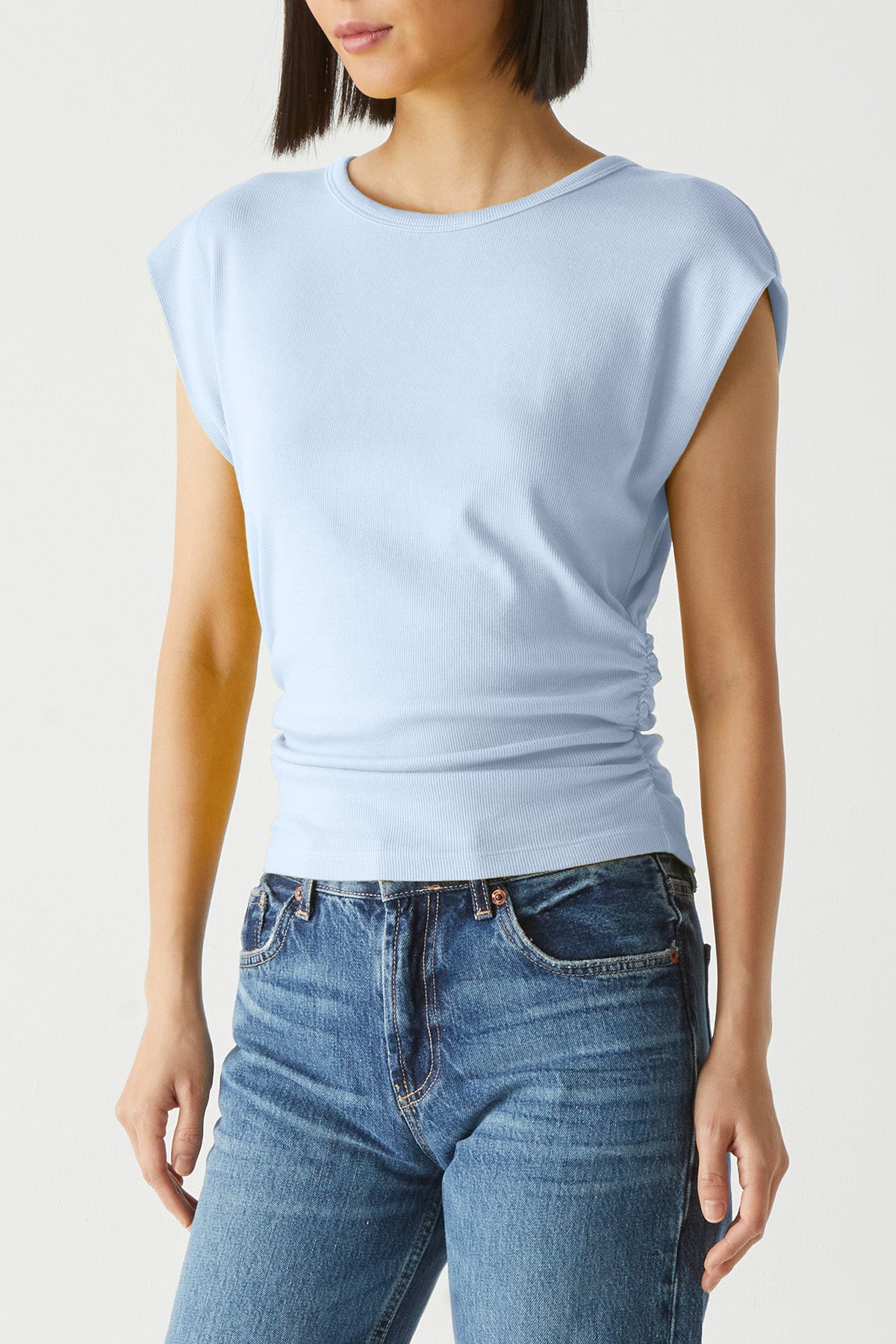 Joni Shirred Crewneck Top