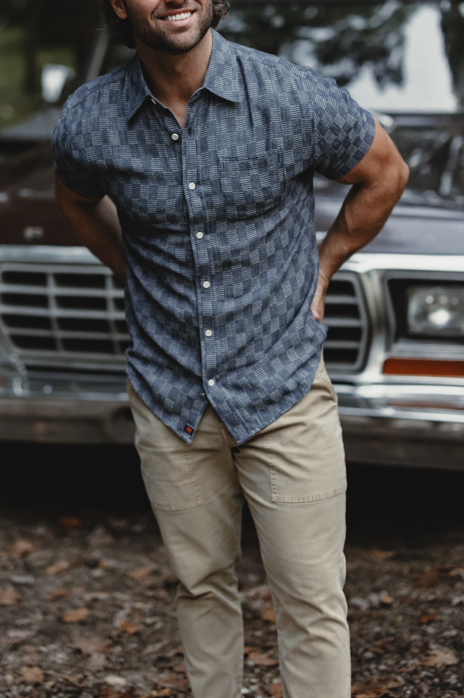 Freshwater Button Up Ivory Crinkle