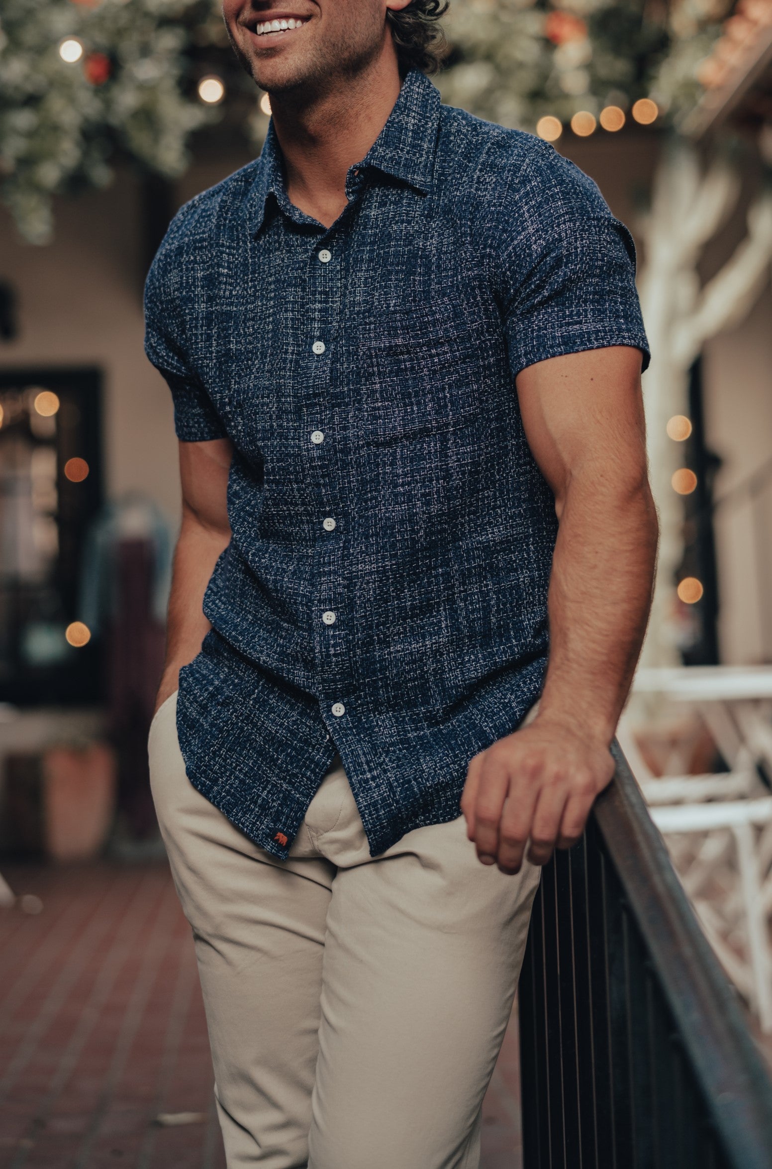 Freshwater Button Up Ivory Crinkle