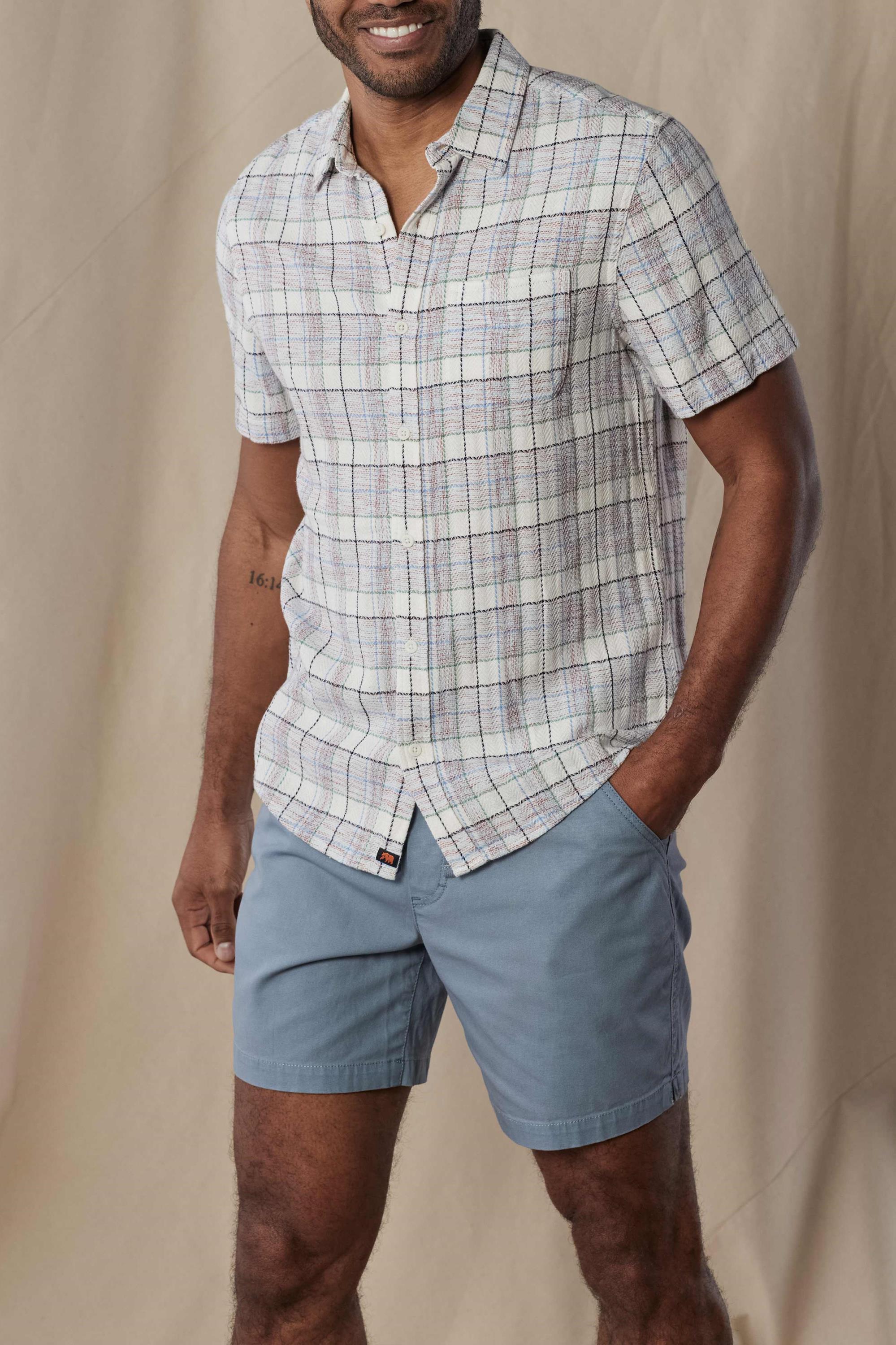 Freshwater Button Up Ivory Crinkle