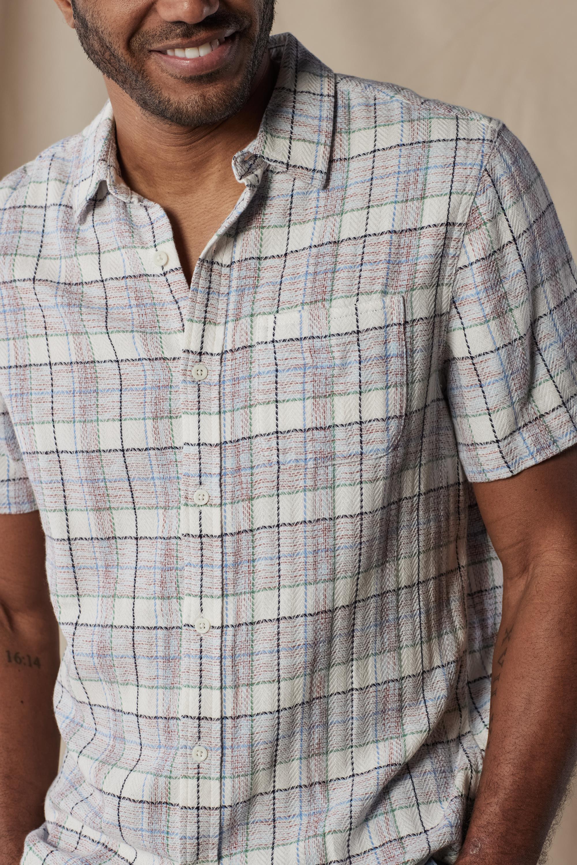 Freshwater Button Up Ivory Crinkle