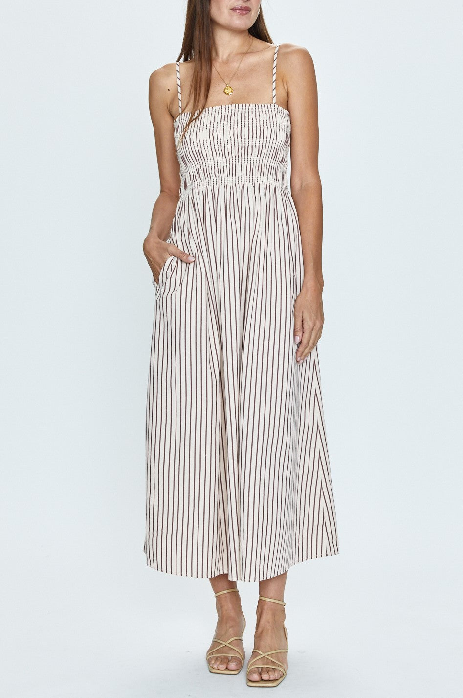 Bianca Stripe Poplin Midi
