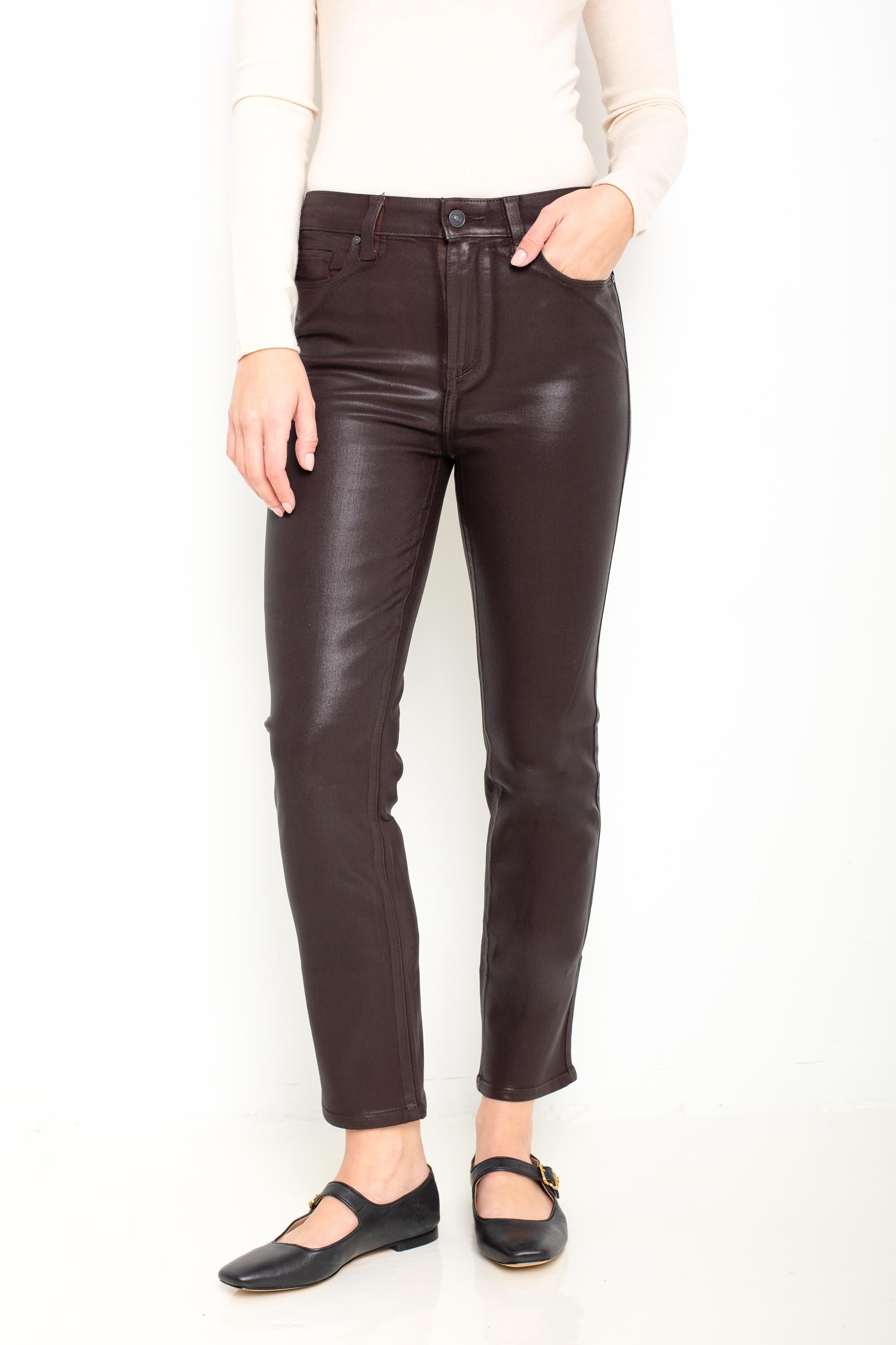 Cindy Straight Jean in Chicory Coffee Luxe Coating