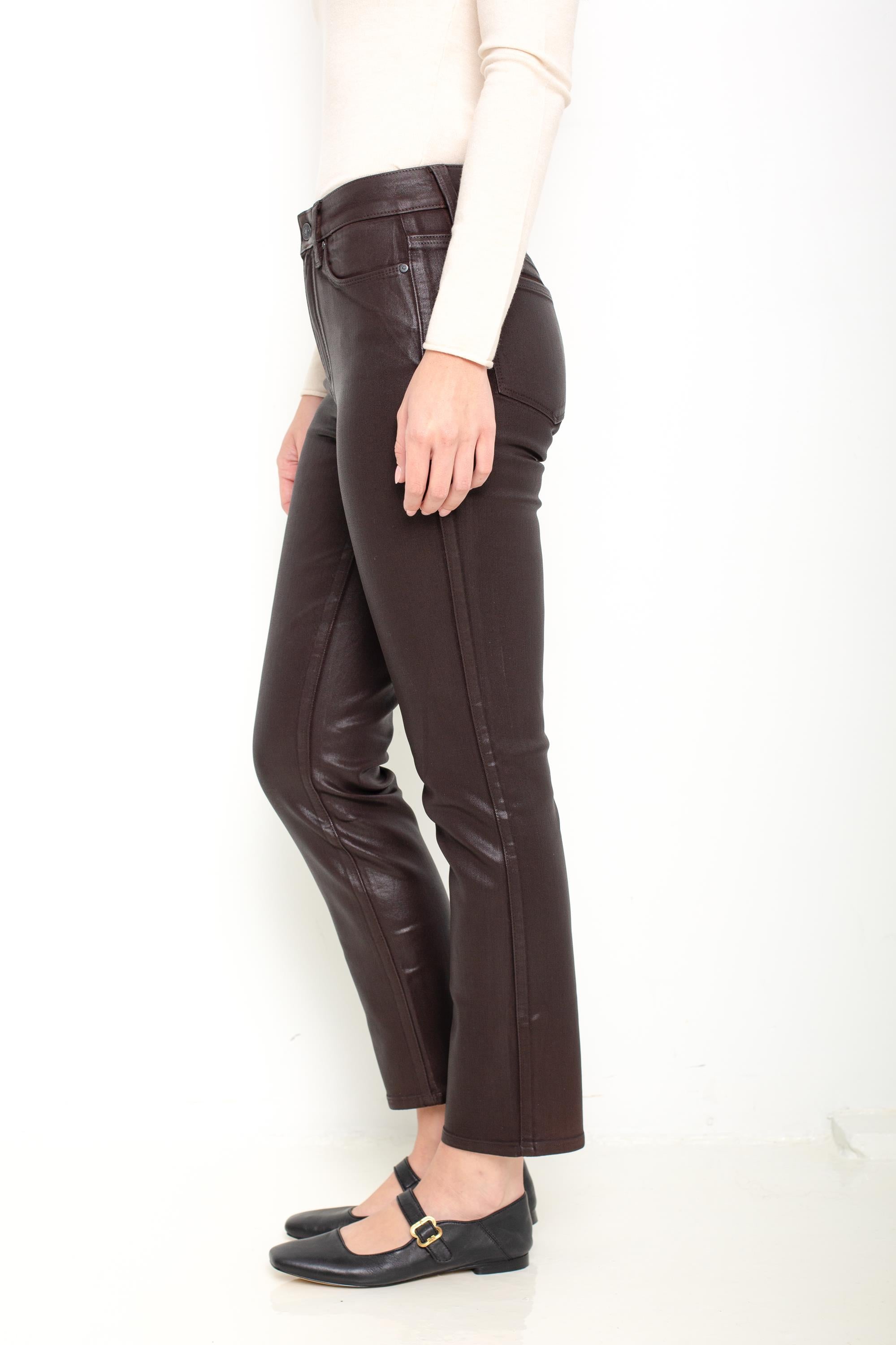 Cindy Straight Jean in Chicory Coffee Luxe Coating