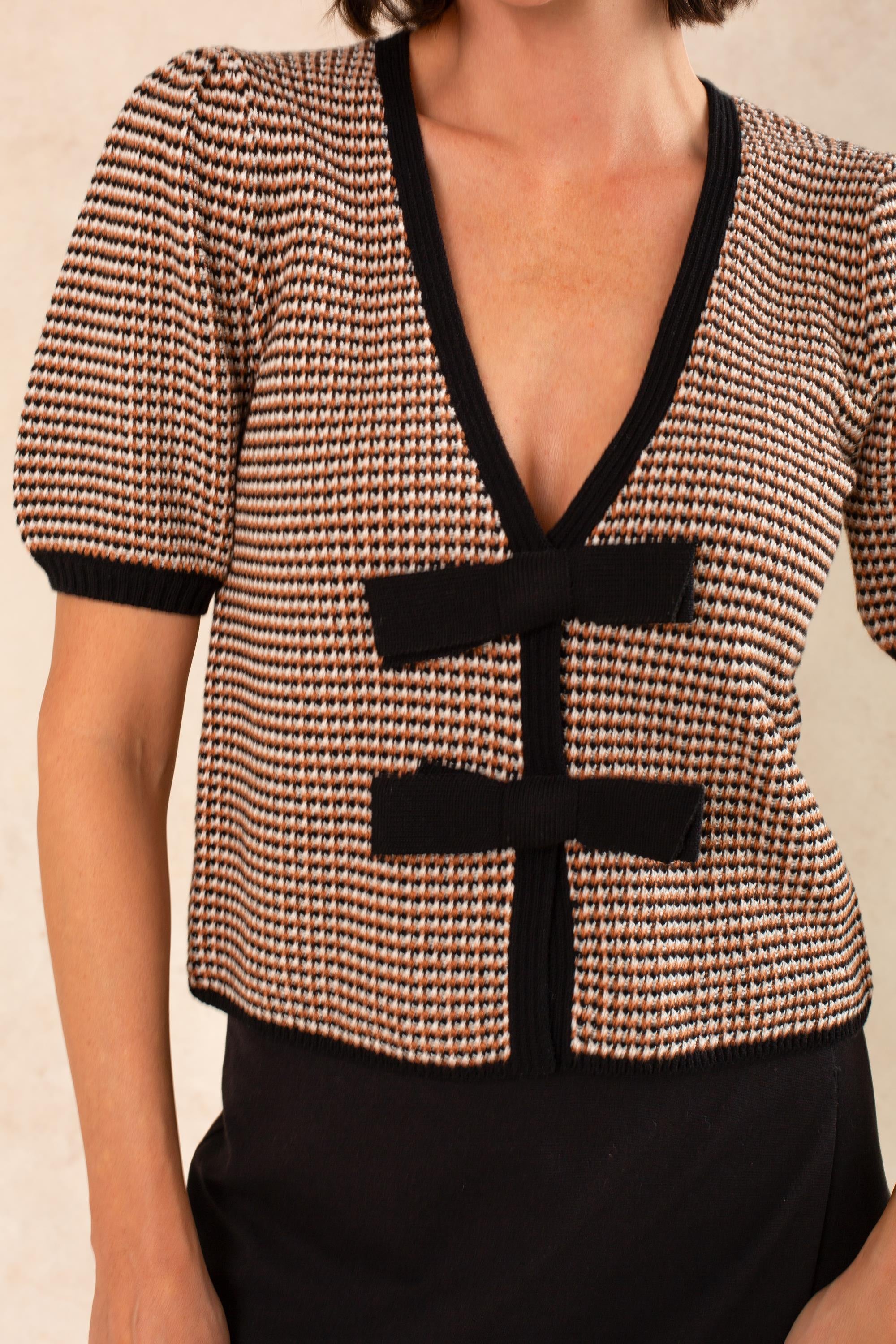 Elaine Puff Sleeve Tie Front Cardi