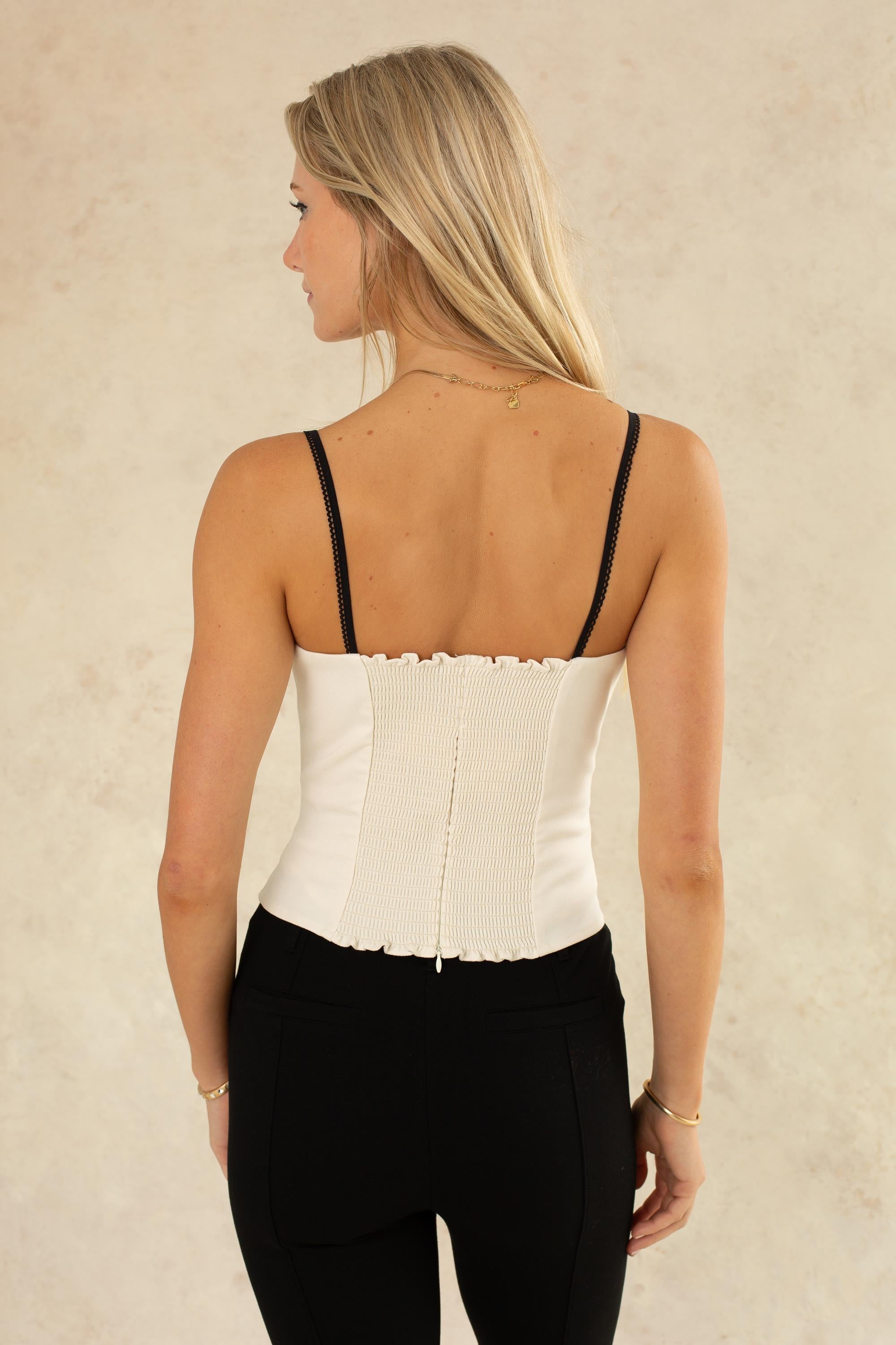 Contrast Corset Top