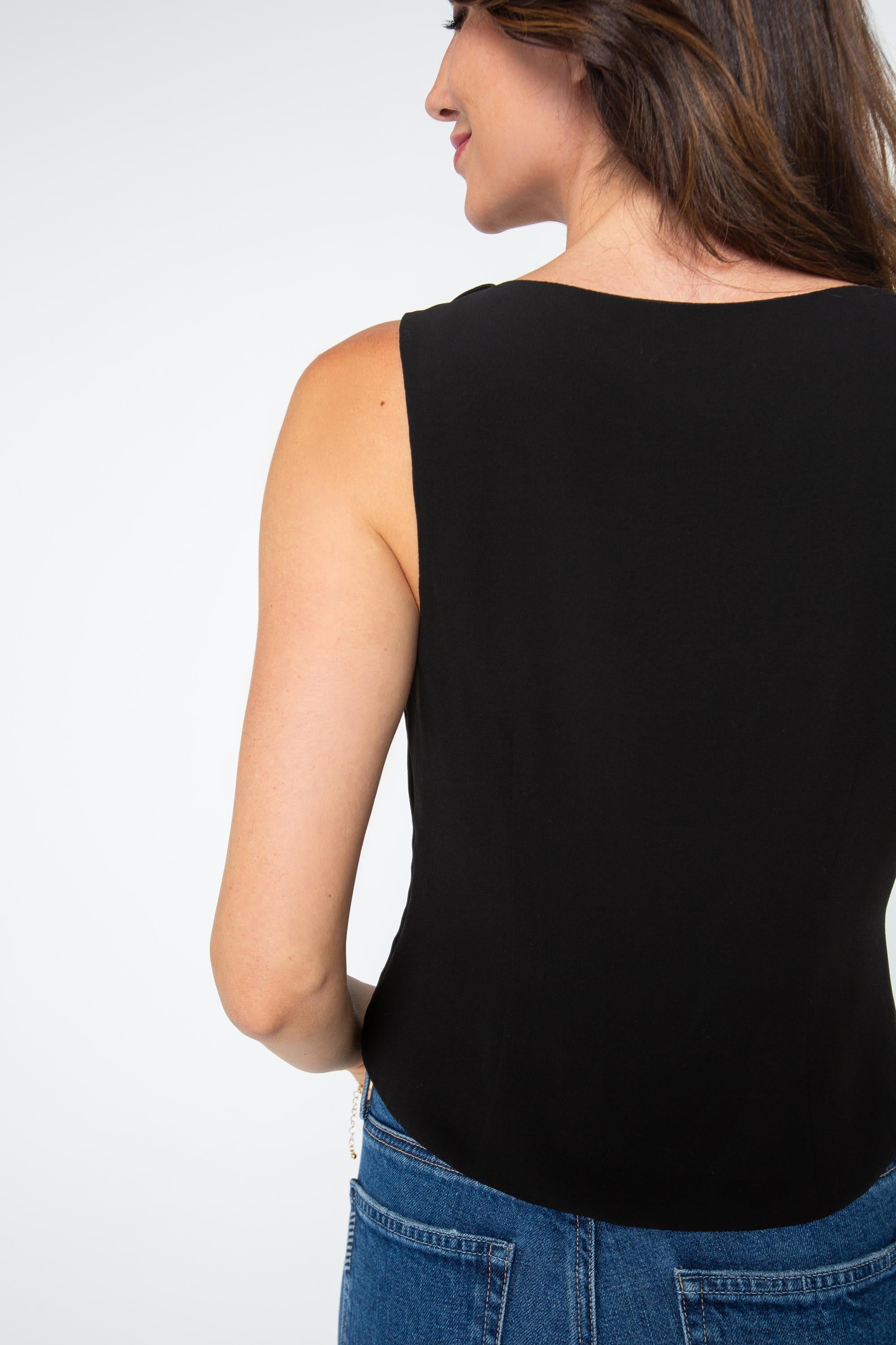 Sleeveless Ruffle Detail Blouse