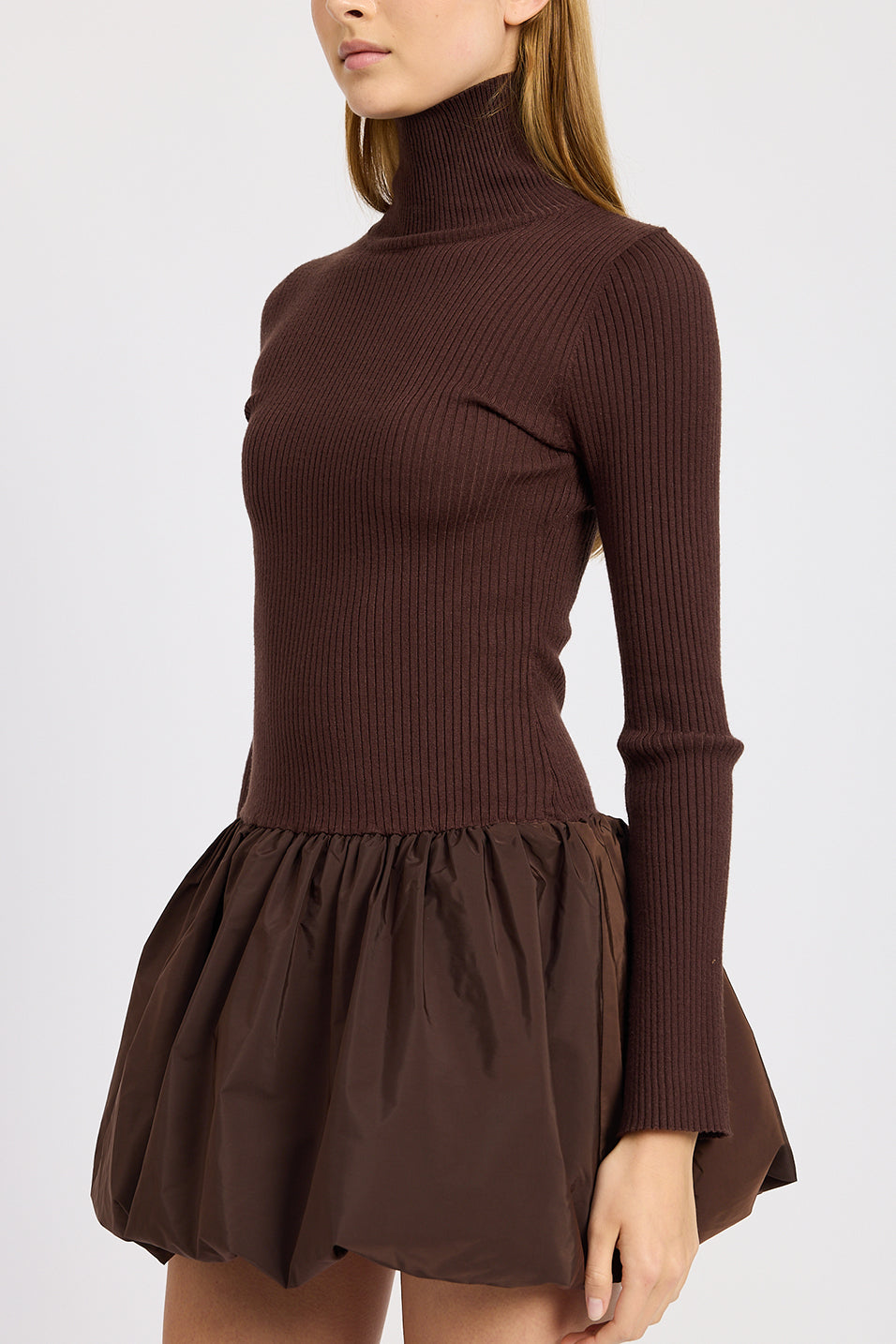 Serena Mixed Media Bubble Mini Dress