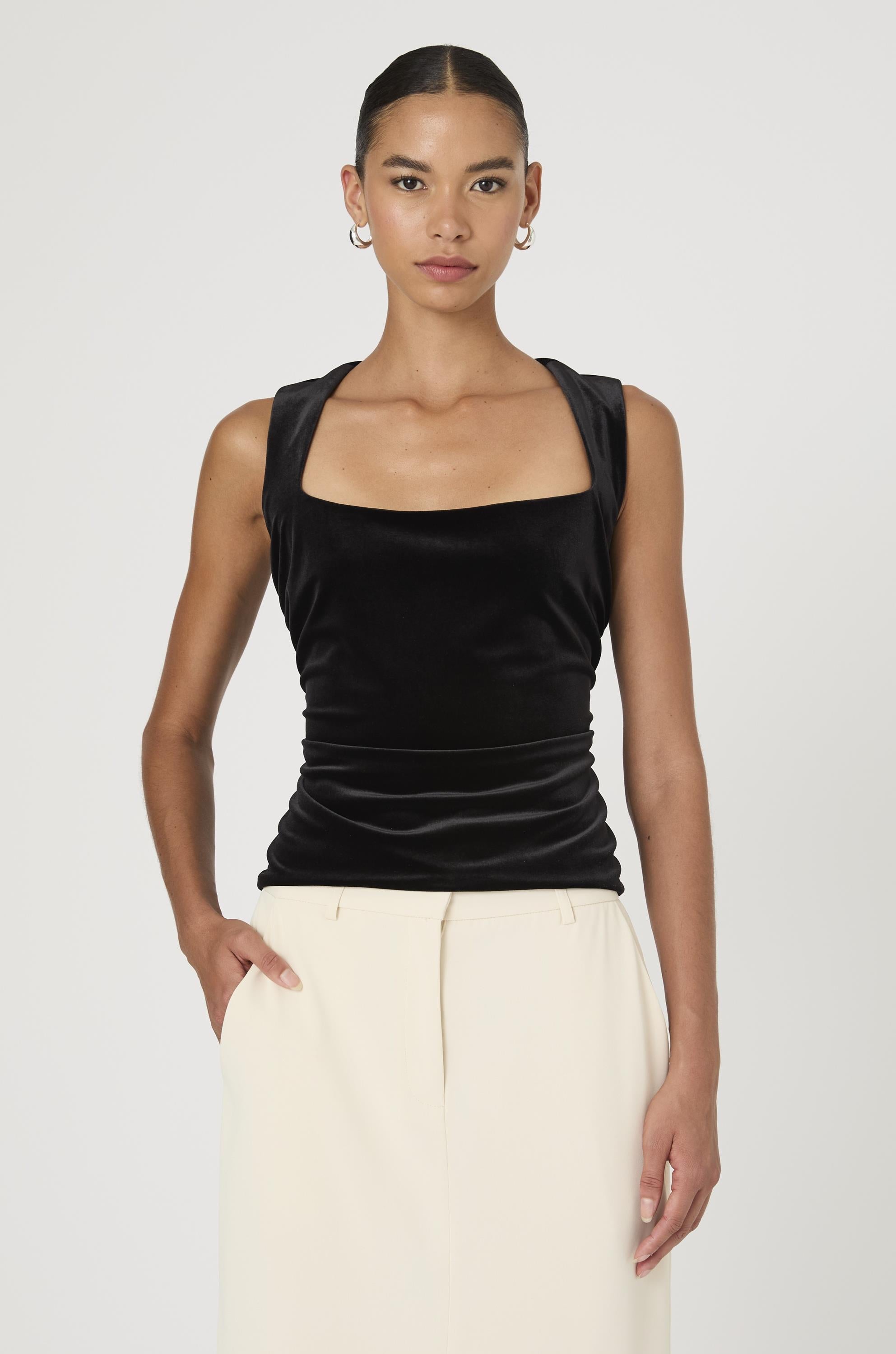 Stretch Velvet Corset Top