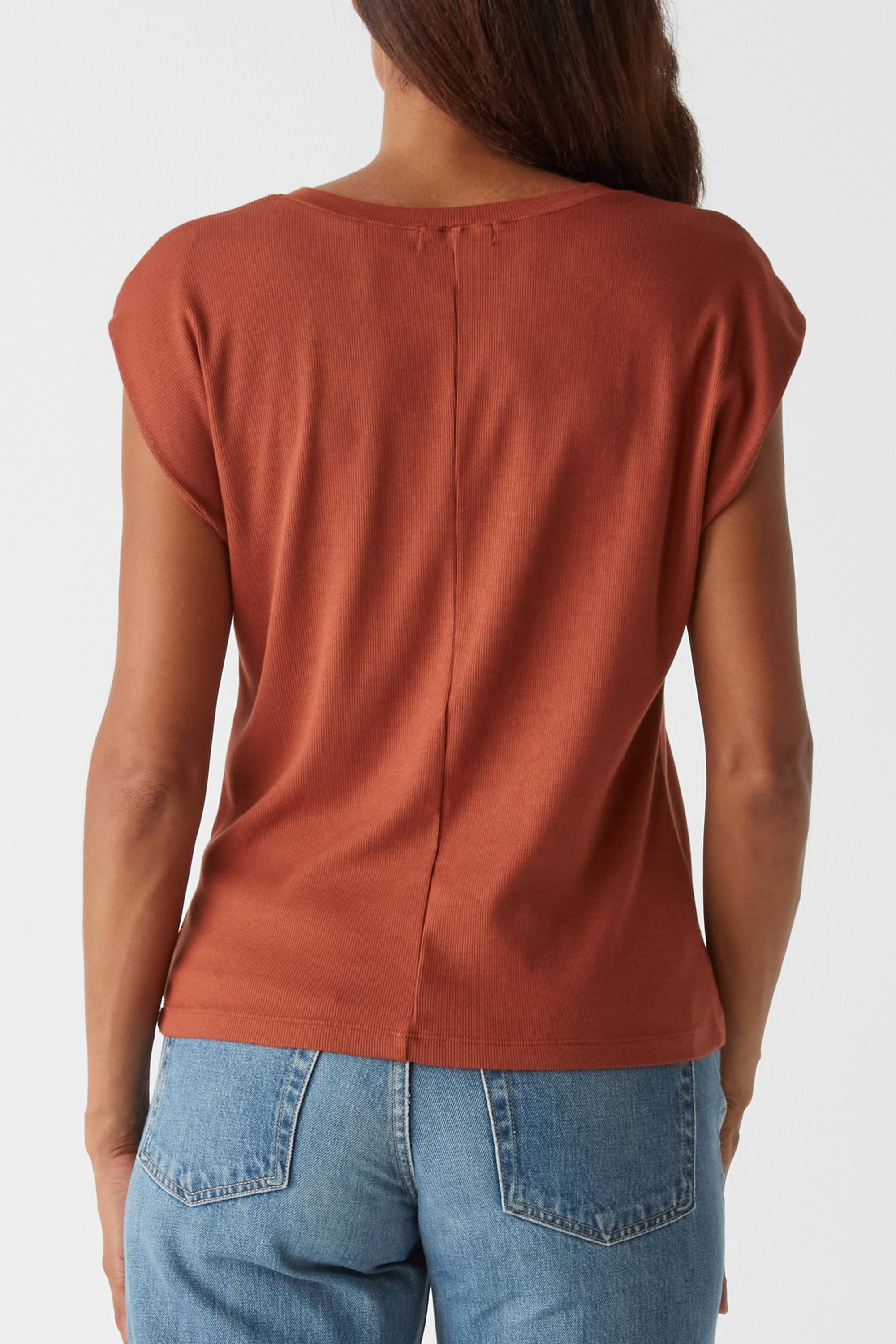 Tati V Neck Power Shoulder Top