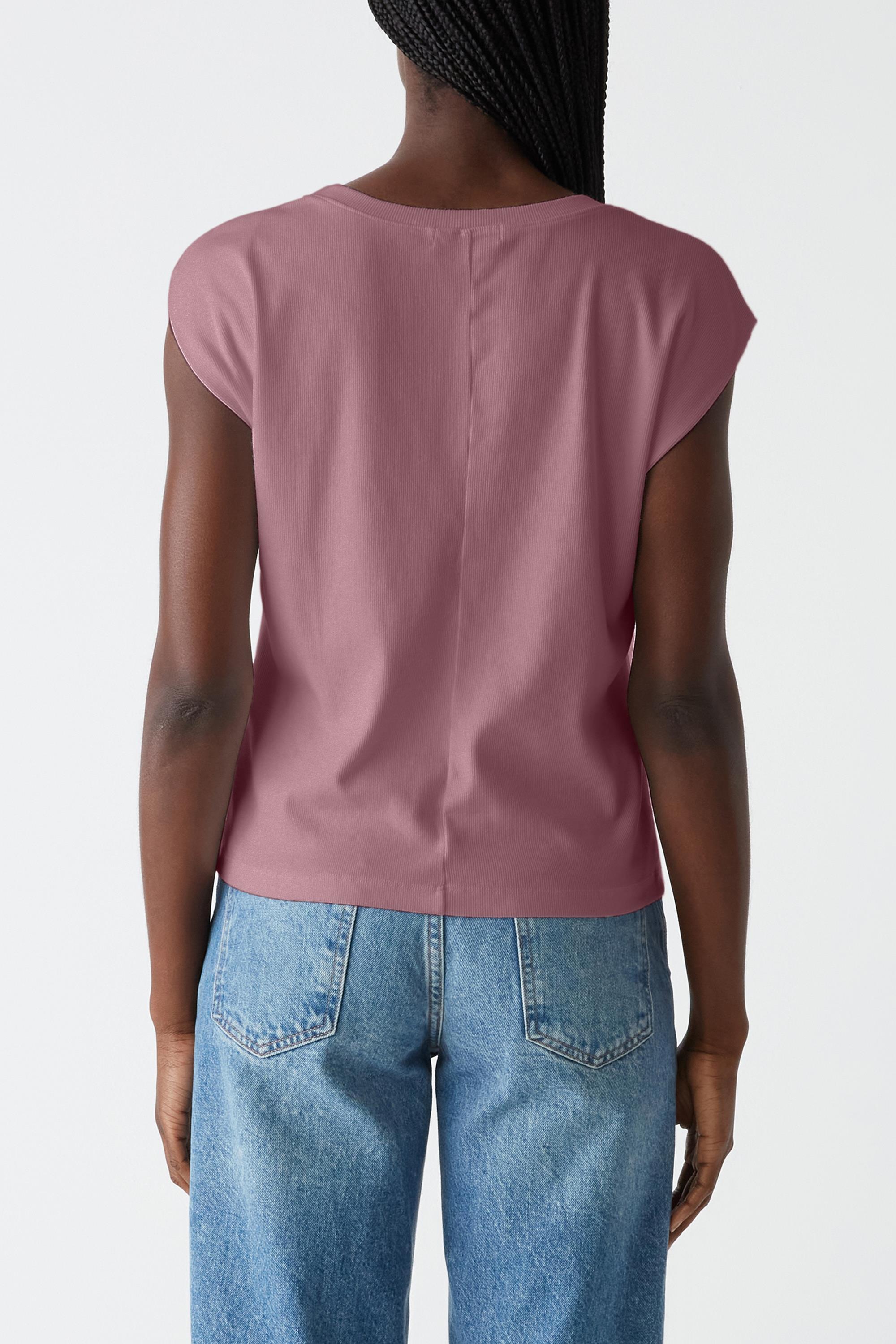 Tati V Neck Power Shoulder Top