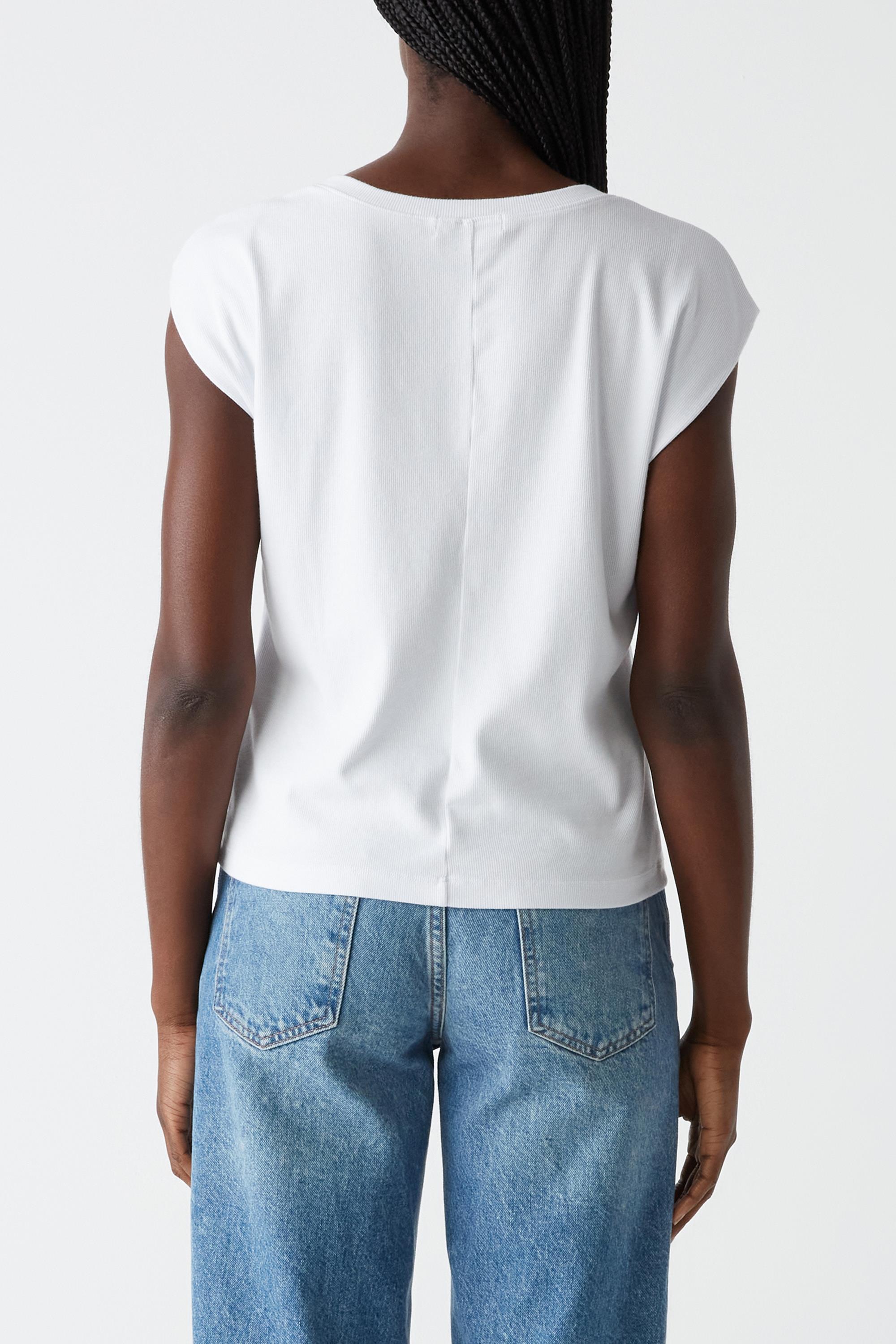 Tati V Neck Power Shoulder Top