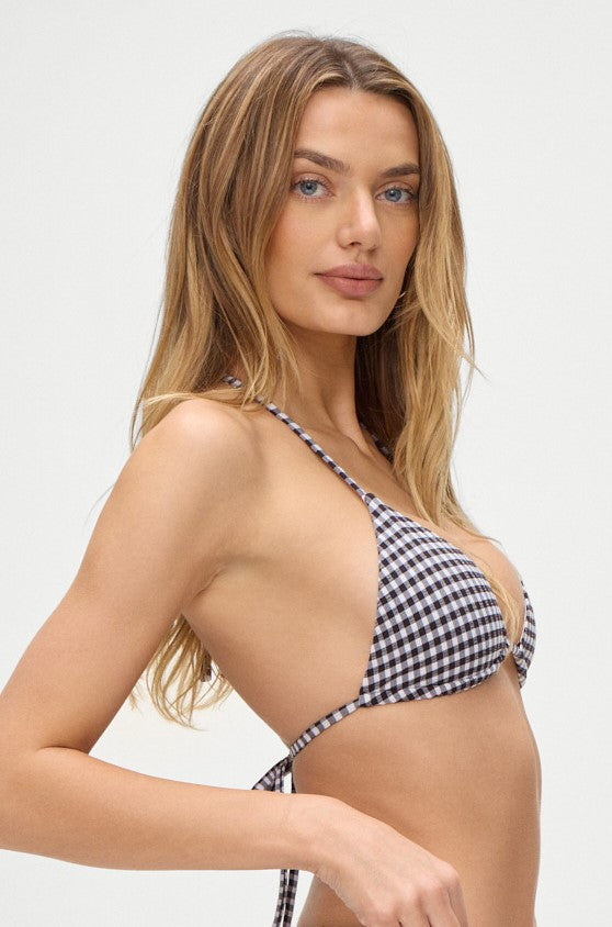 Blackberry Gingham Nick Seersucker Top