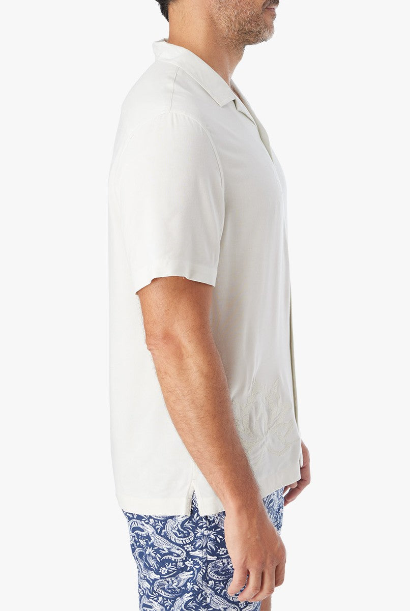 The Marina Camp Shirt- White Lotus