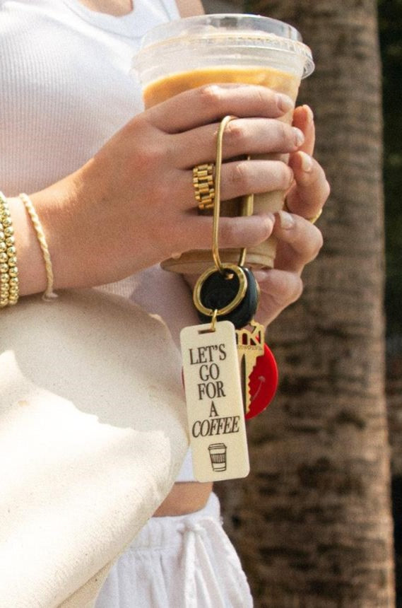 Lets Go For A Coffee Keychain