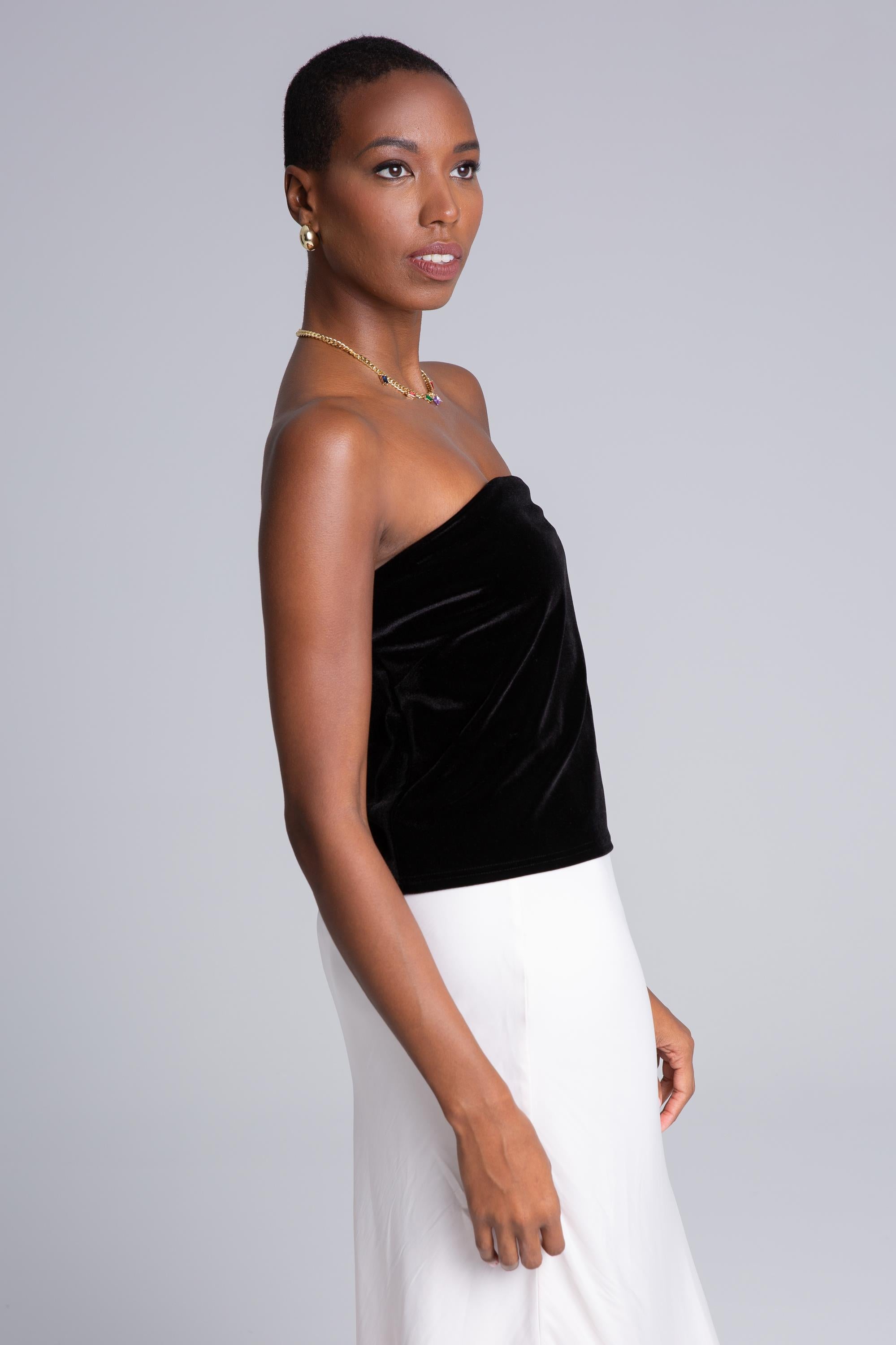 Velvet Flared Tube Top