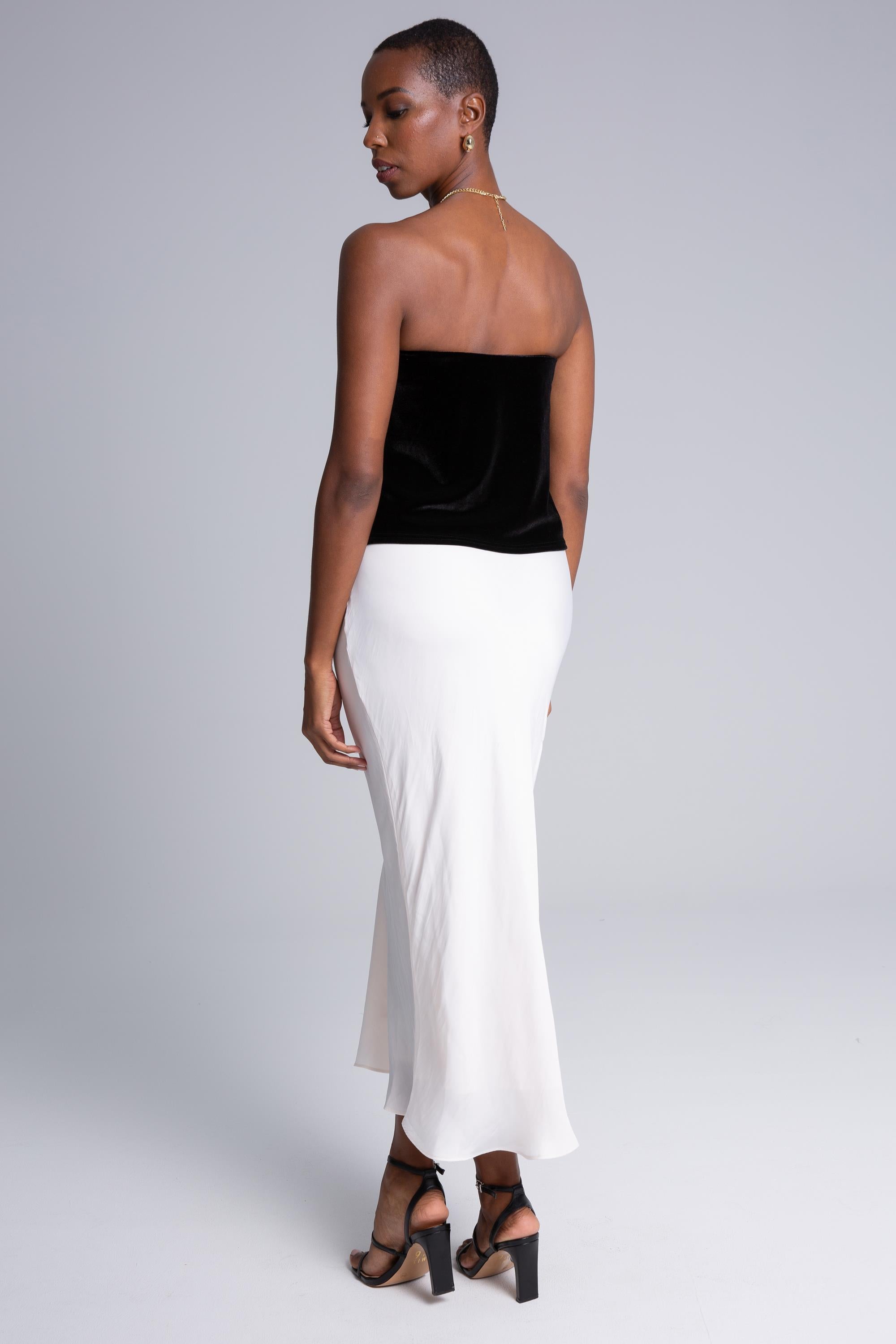 Velvet Flared Tube Top