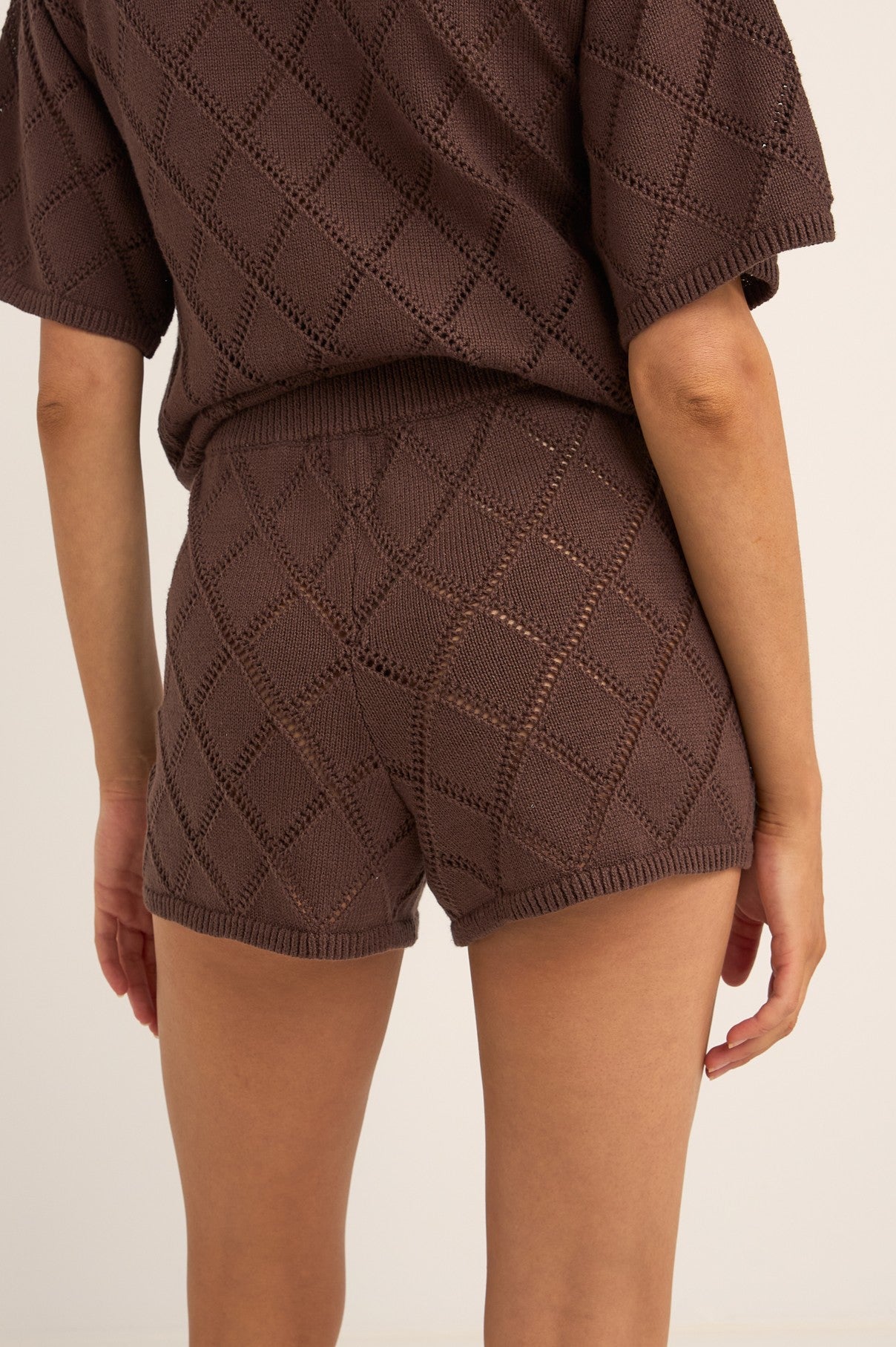 Chocolate Sunny Knit Beach Shorts