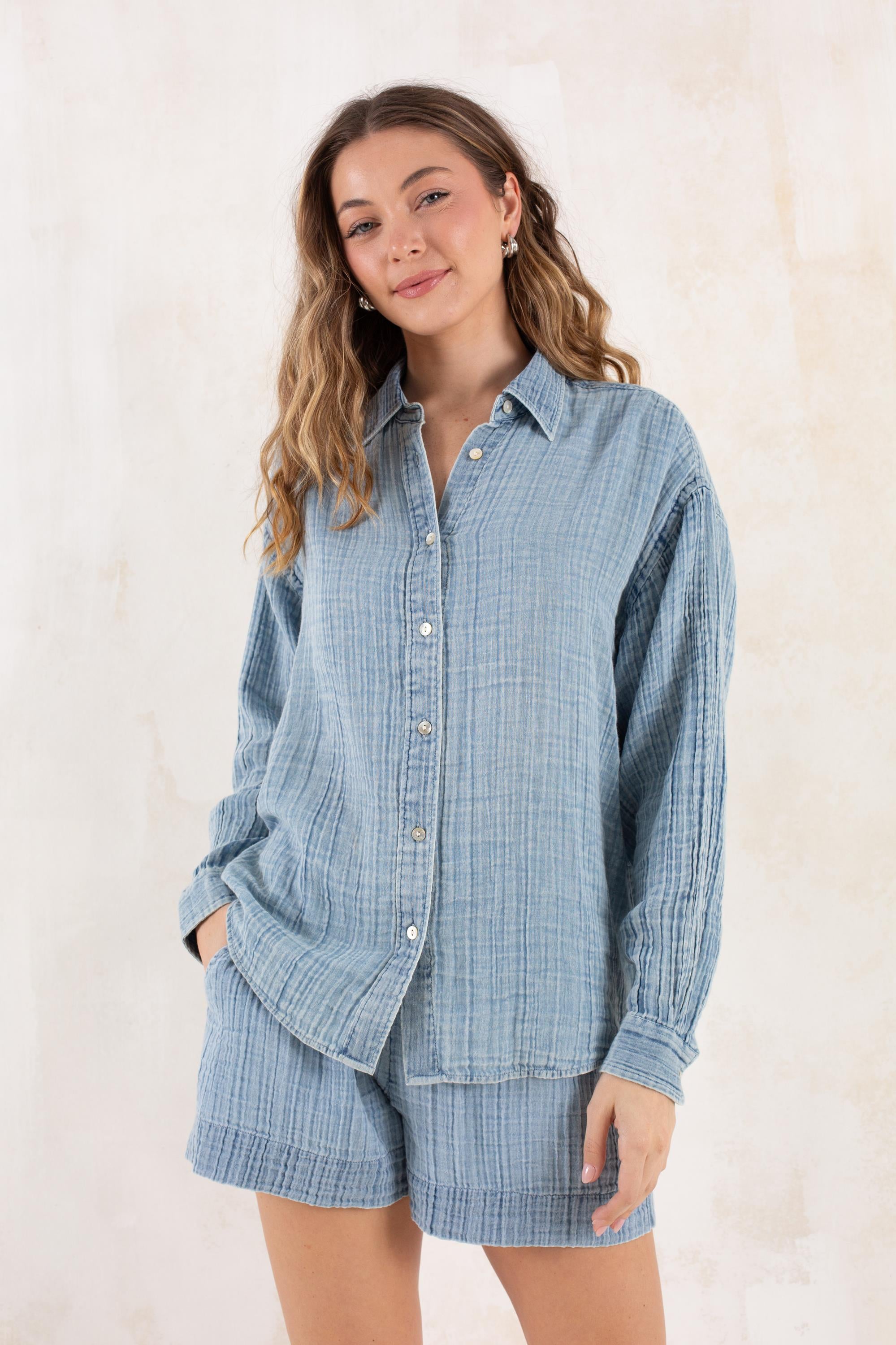 Dune Cotton Gauze Relaxed Shirt