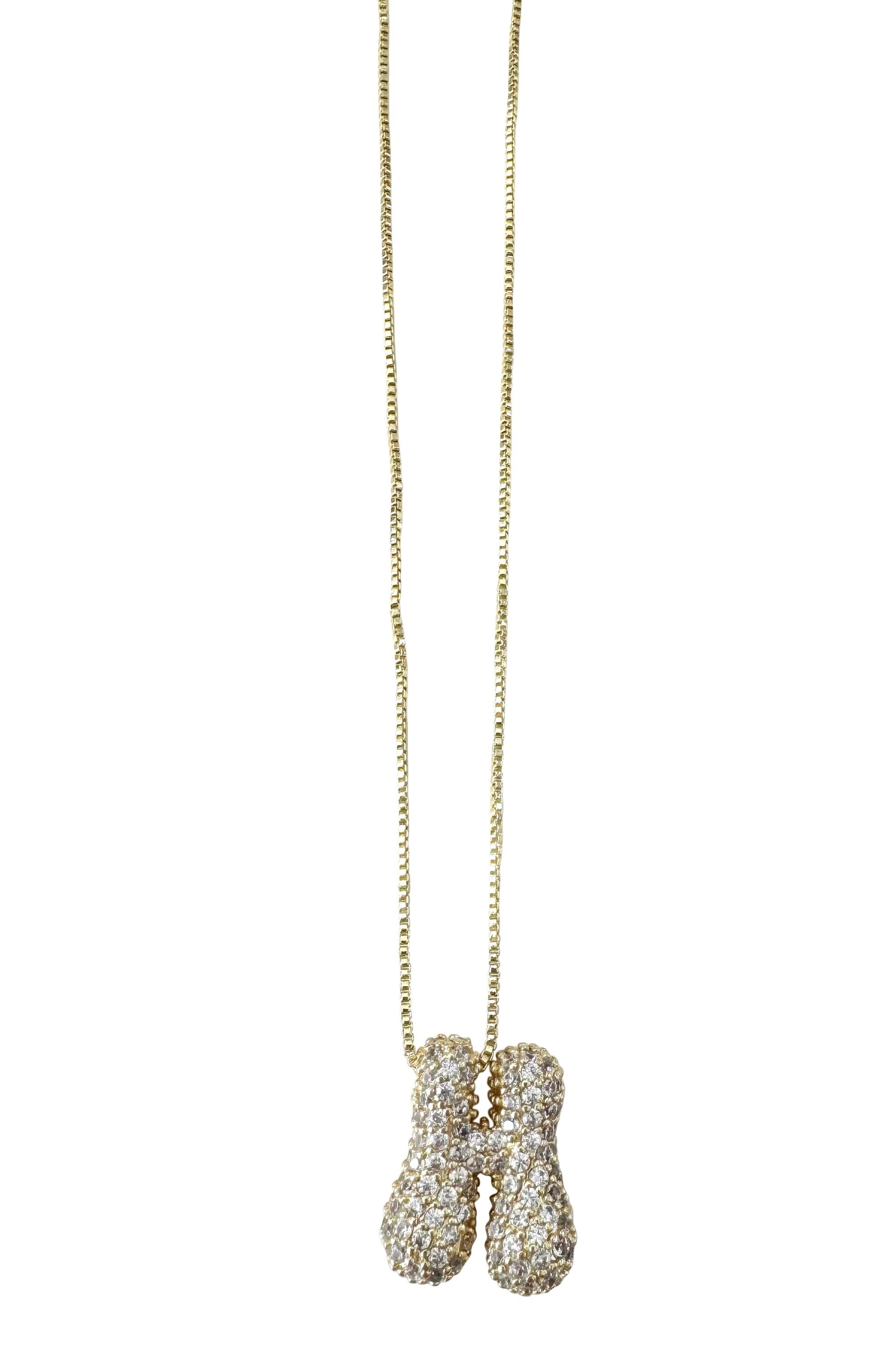 Pave Bubble Initial Necklace