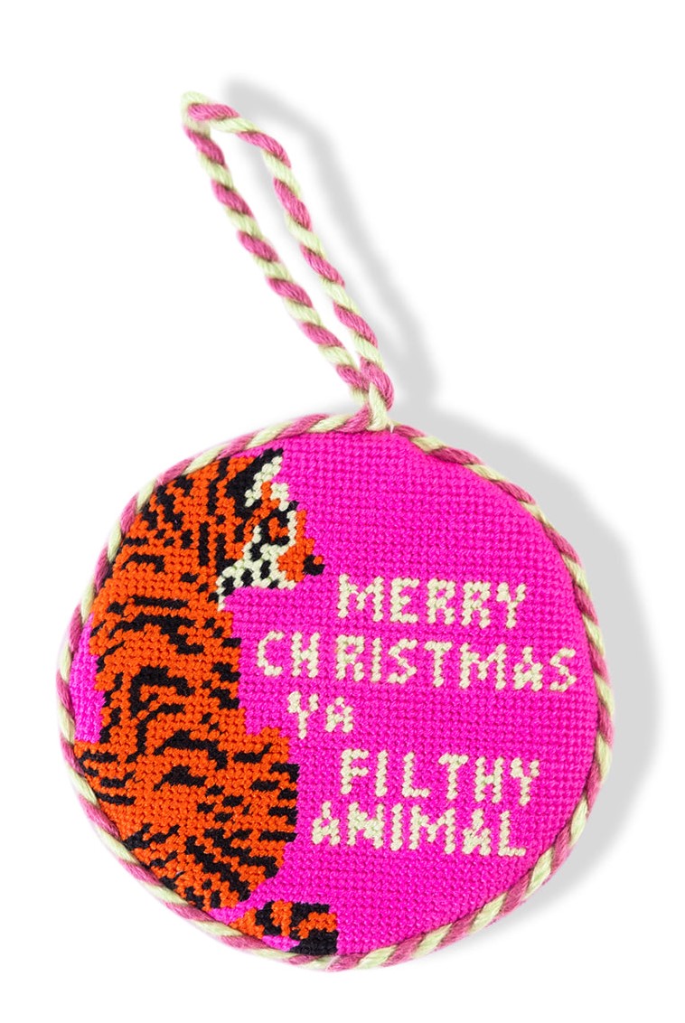 Filthy Animal Needlepoint Ornament