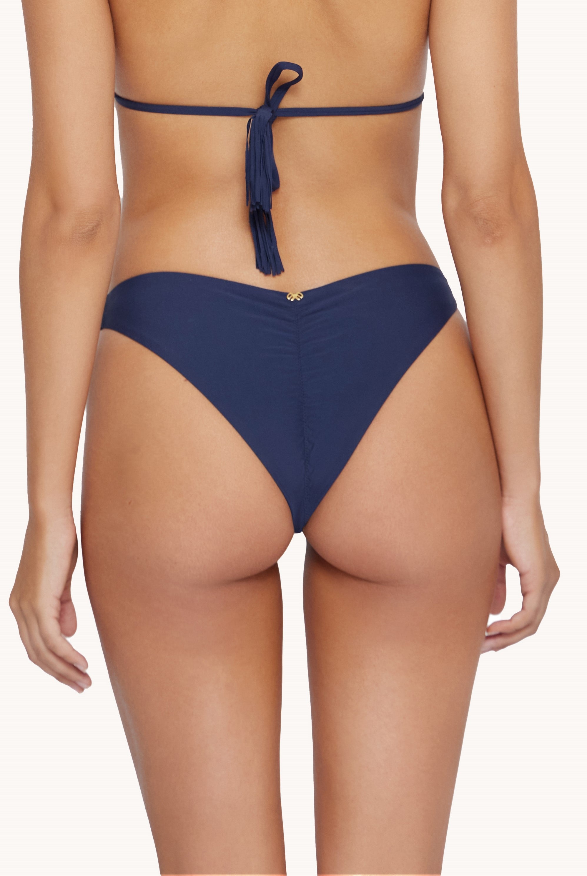 Navy Basic Ruched Teeny Hipster