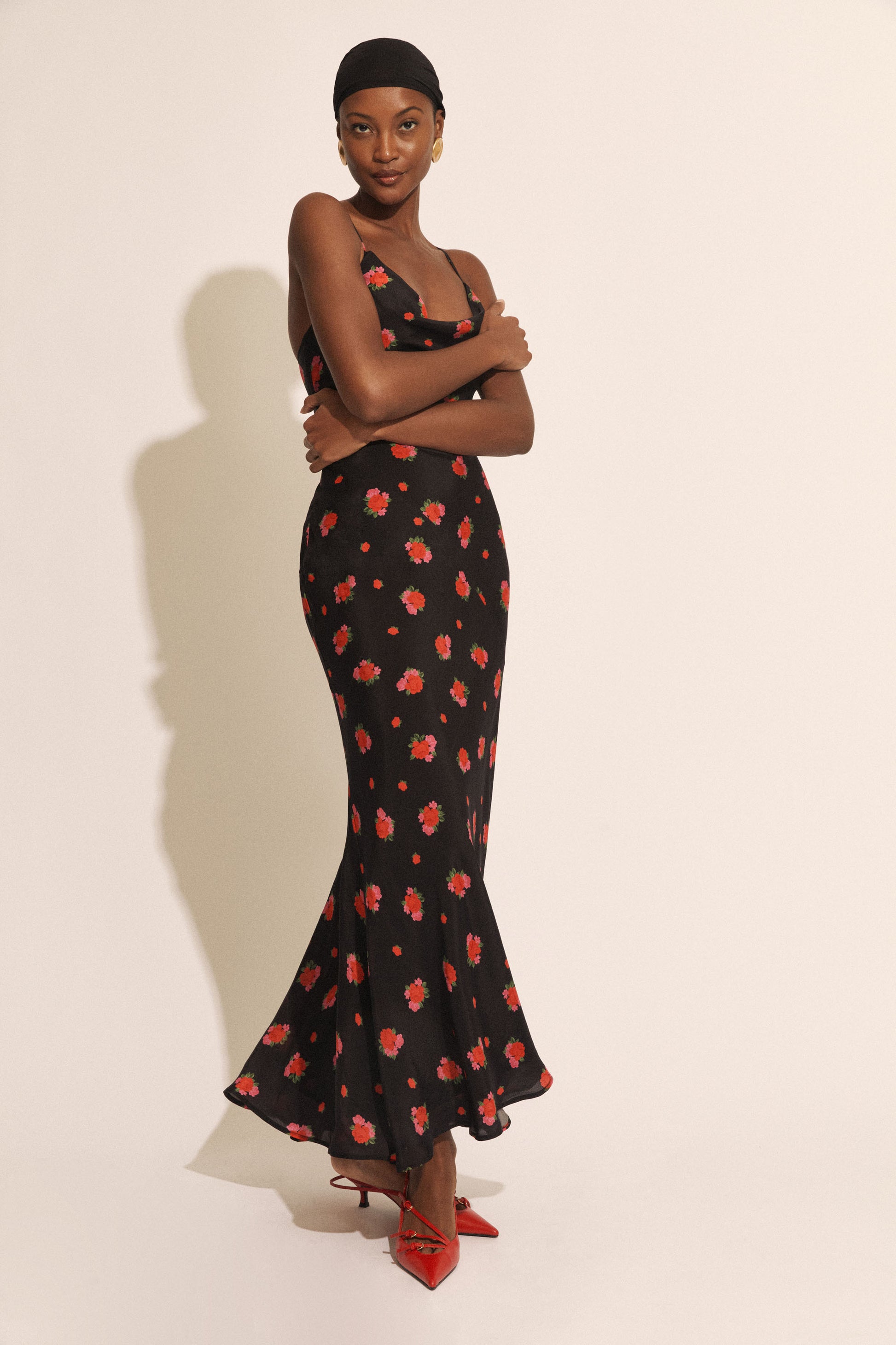 floral maxi dress fitted Laufry Yellow Floral Print Maxi Dress - US 16