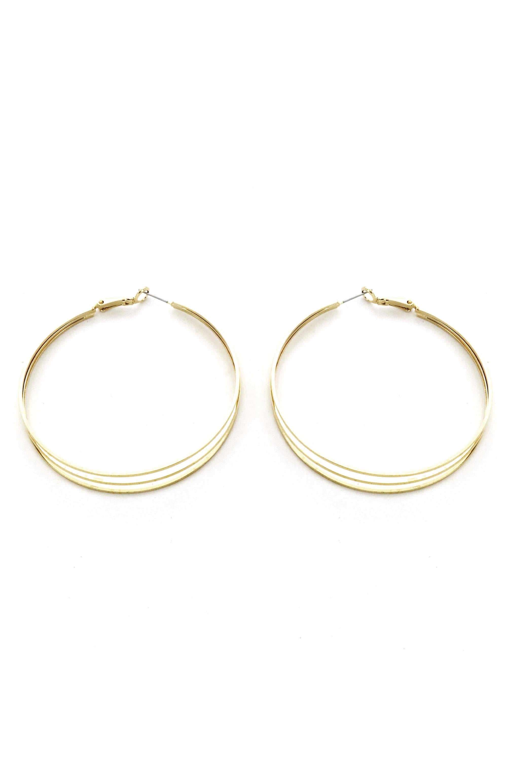 2.375 In Ear Gold Big Tree Line Hoop