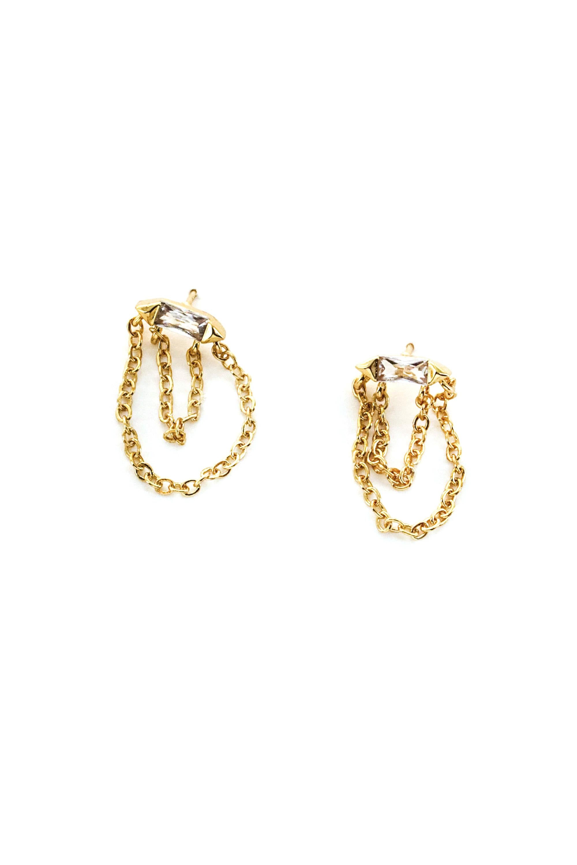 1 Earring Gold Layer Chain With Bagu Cl