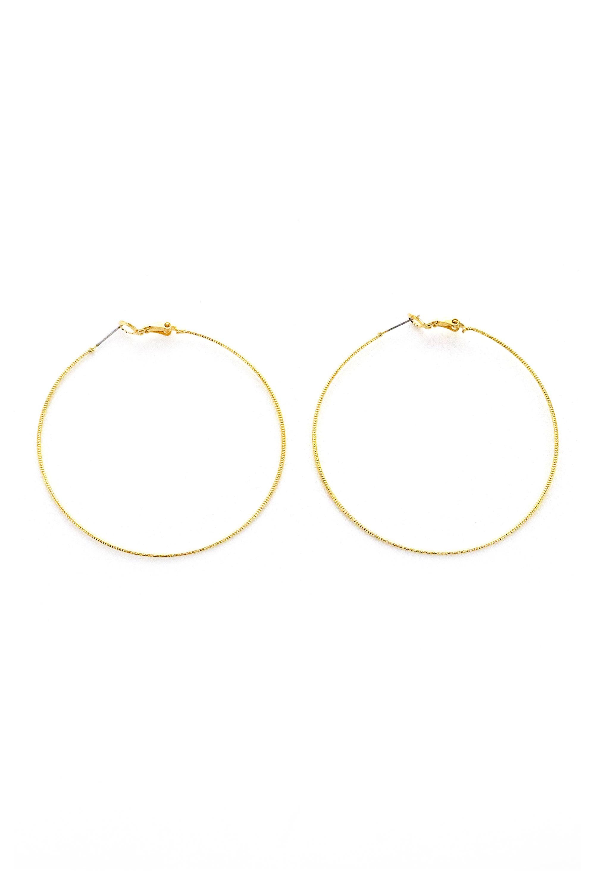 Earring Gold Thin Circle Oversized H