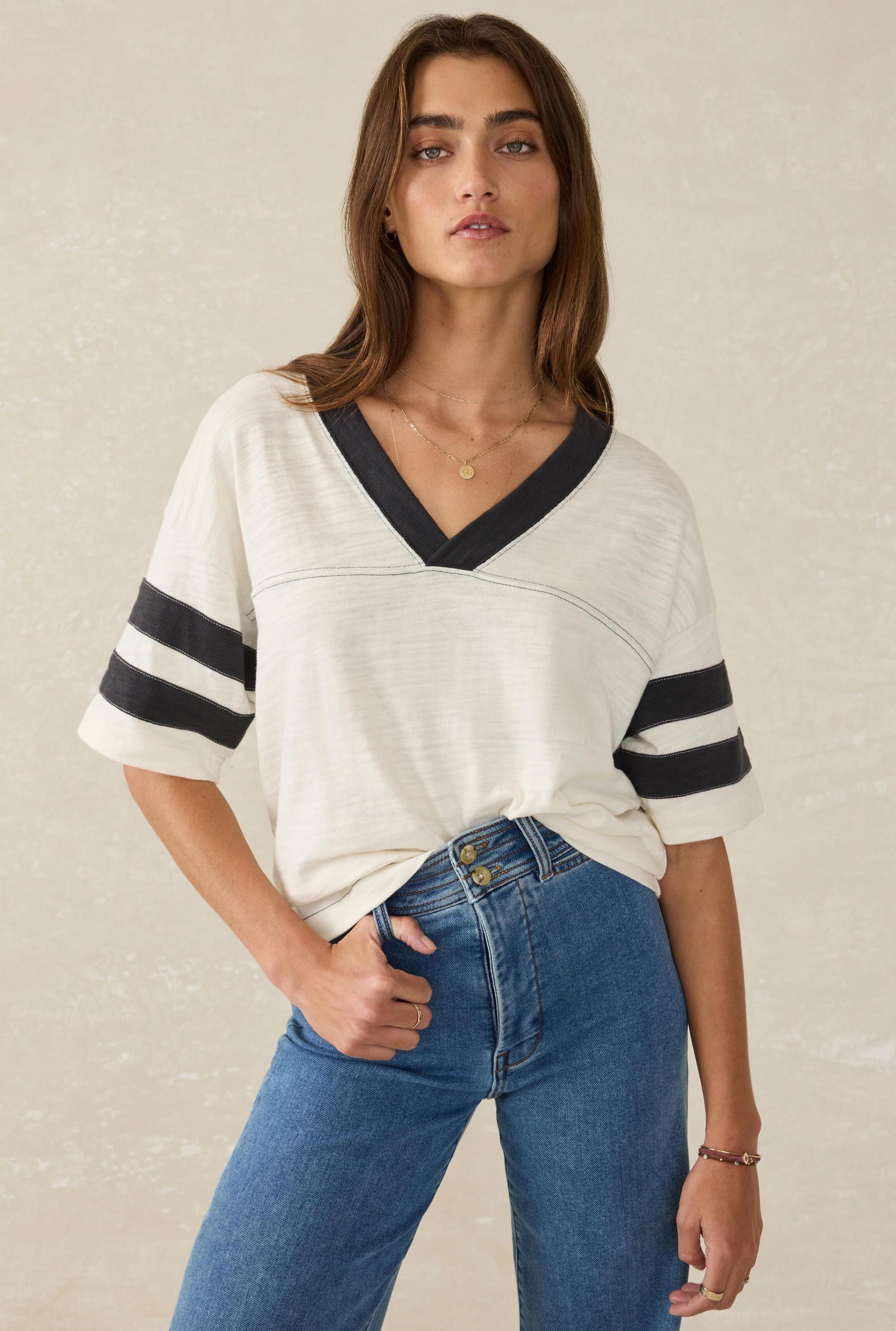 Sunwashed Slub Varsity Tee