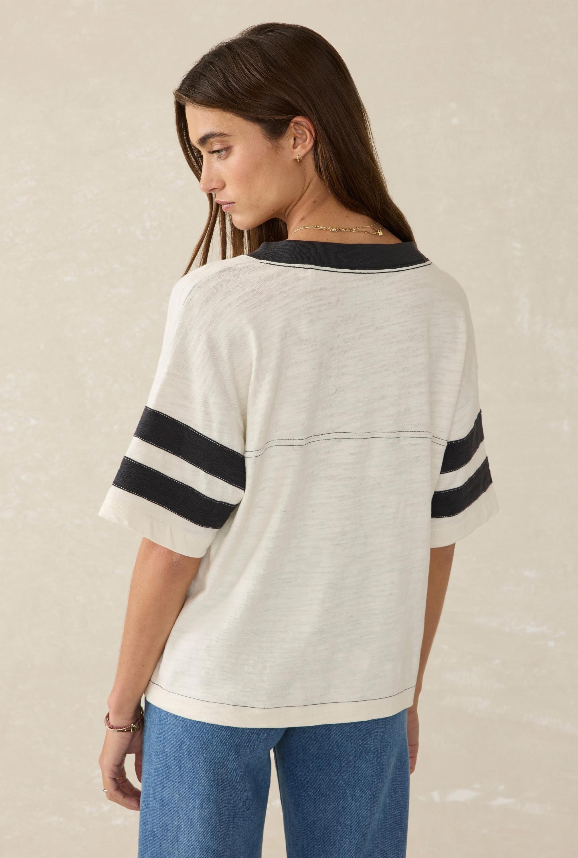 Sunwashed Slub Varsity Tee