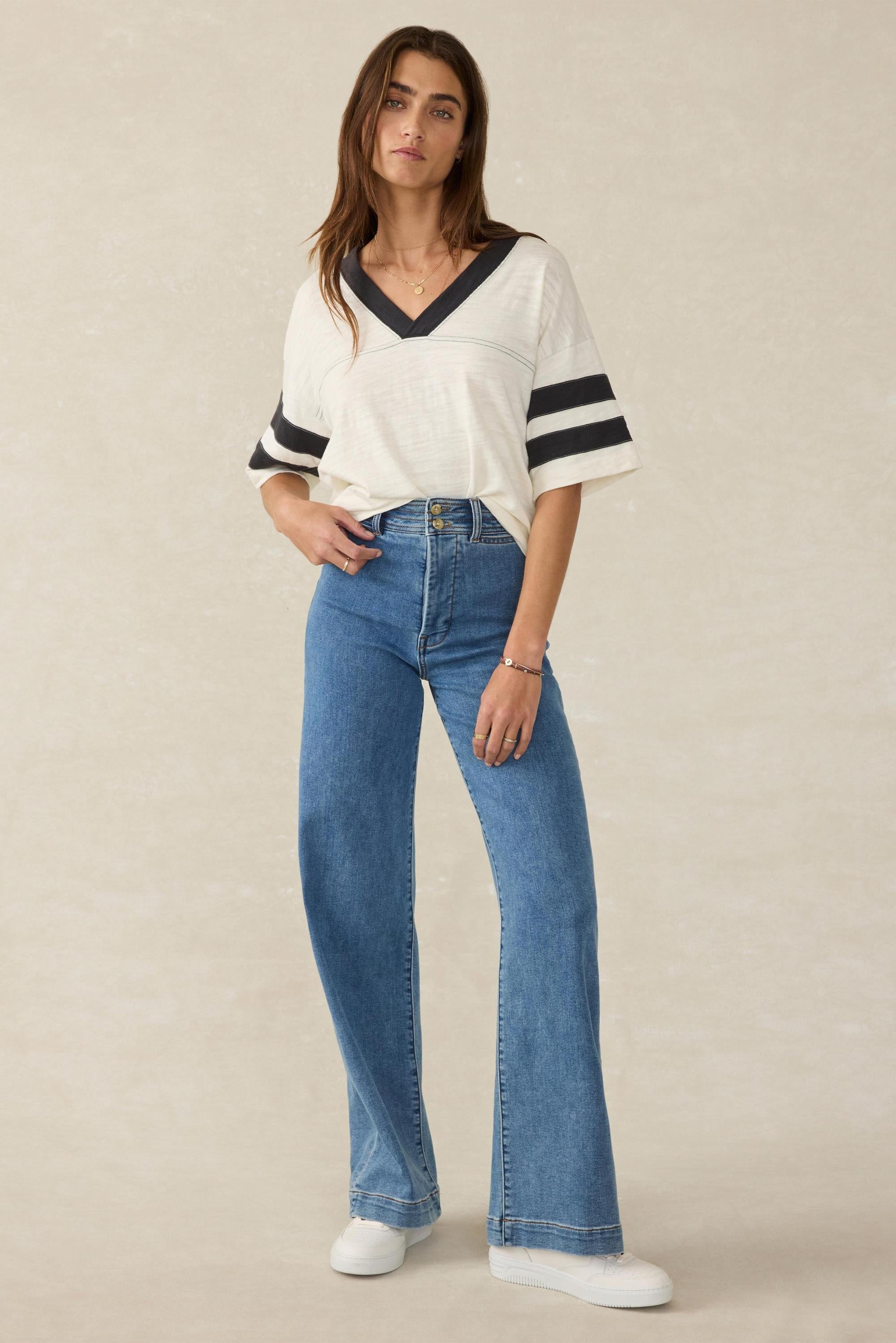 Sunwashed Slub Varsity Tee