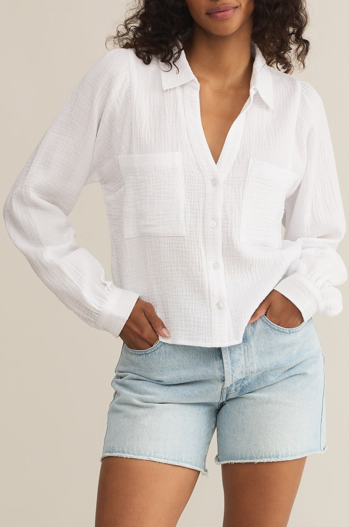 Campo Button Up Guaze Top